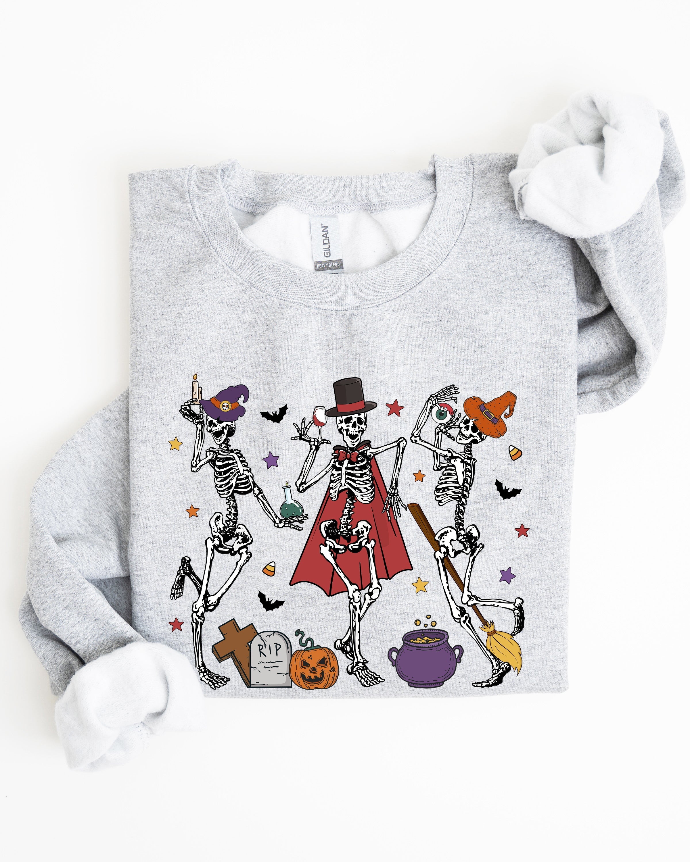 Dancing Skeleton Halloween Party Trick Or Treat Cute Fun Spooky Vibe Collective Sweatshirt