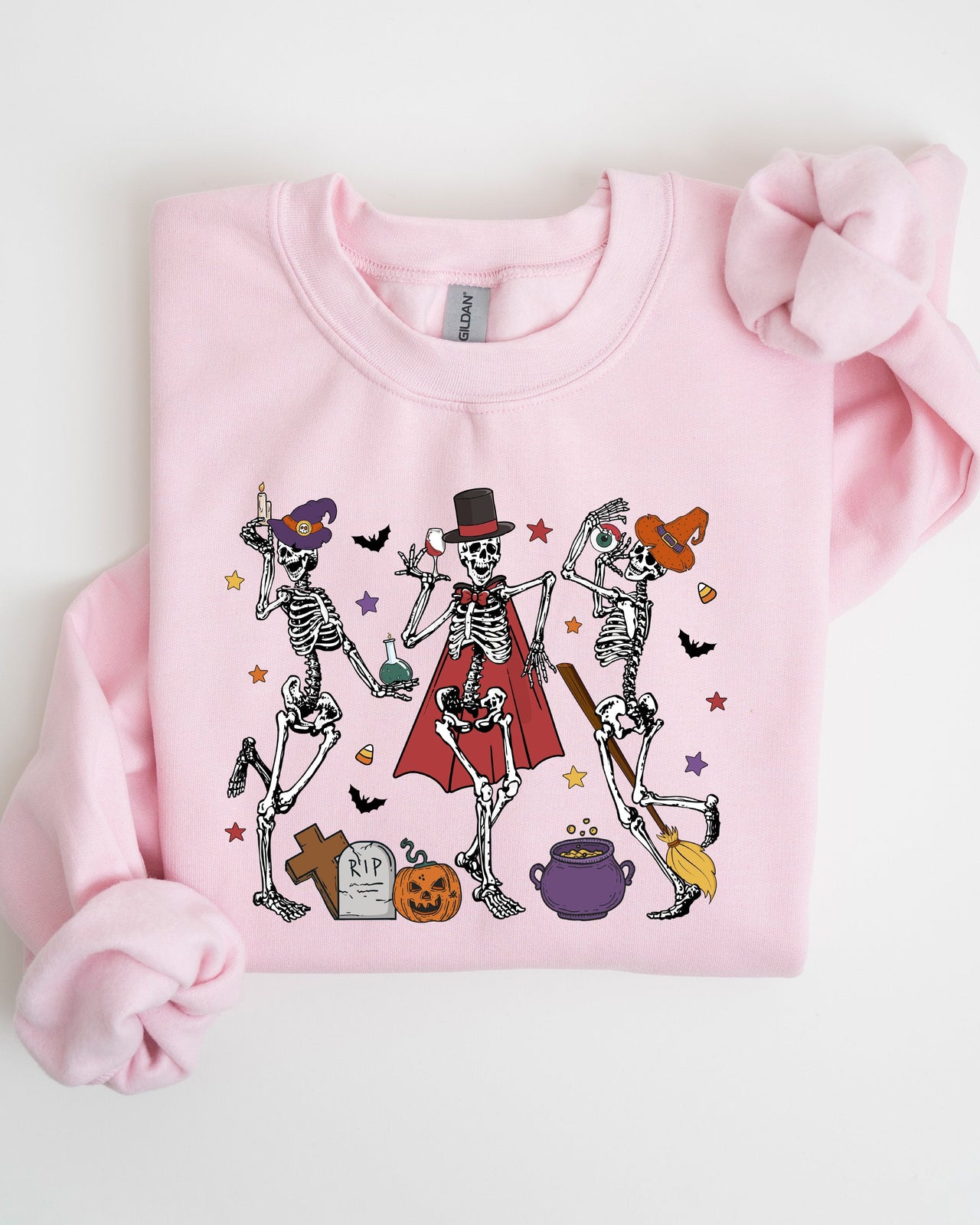 Dancing Skeleton Halloween Party Trick Or Treat Cute Fun Spooky Vibe Collective Sweatshirt