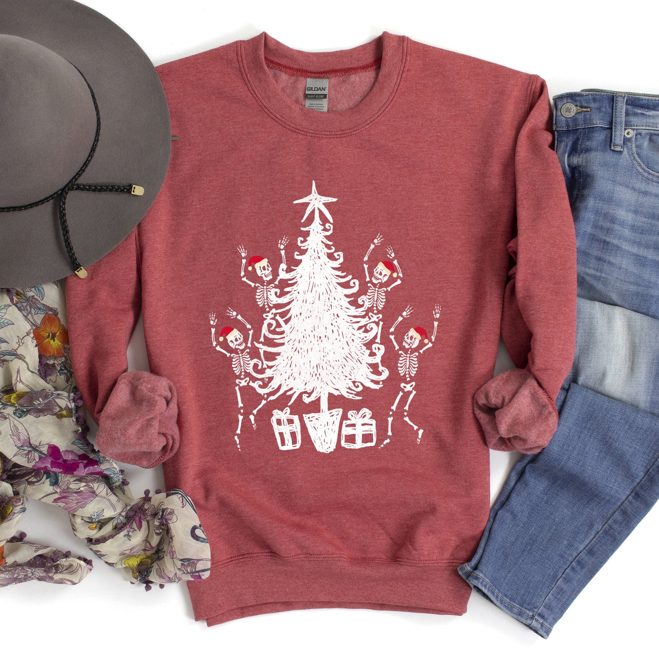 Christmas Dancing Skeletons Festive Bone Parade Edition With Retro Holiday Charm Sweatshirt