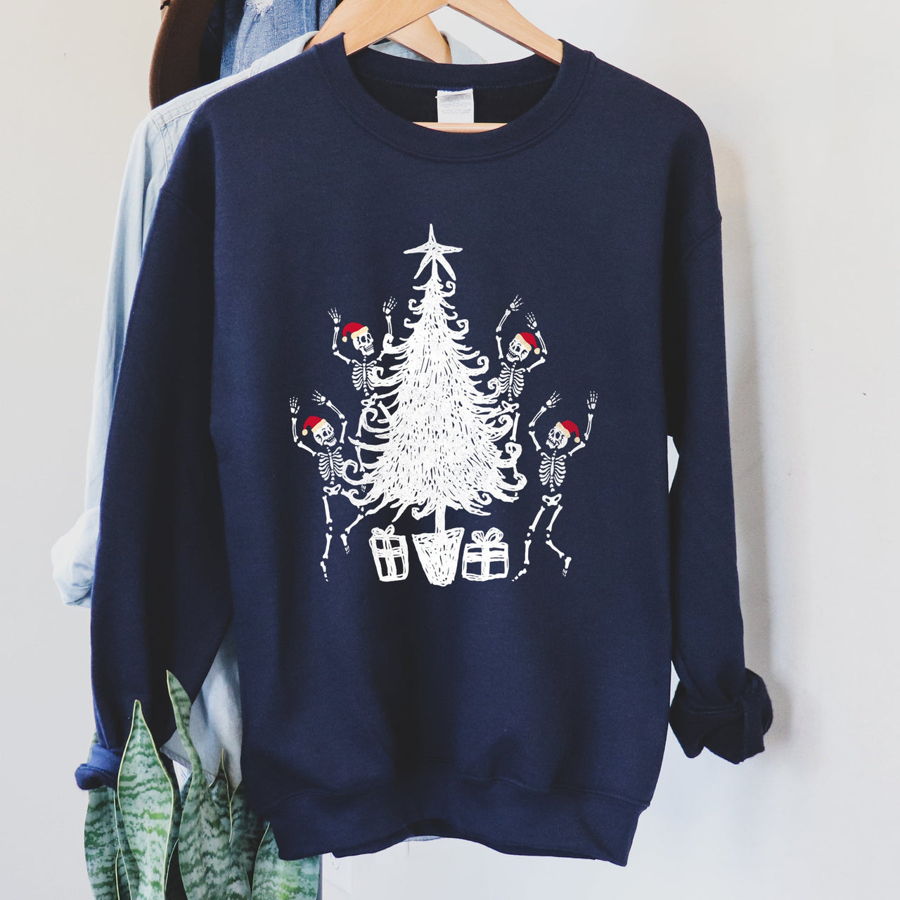 Christmas Dancing Skeletons Festive Bone Parade Edition With Retro Holiday Charm Sweatshirt