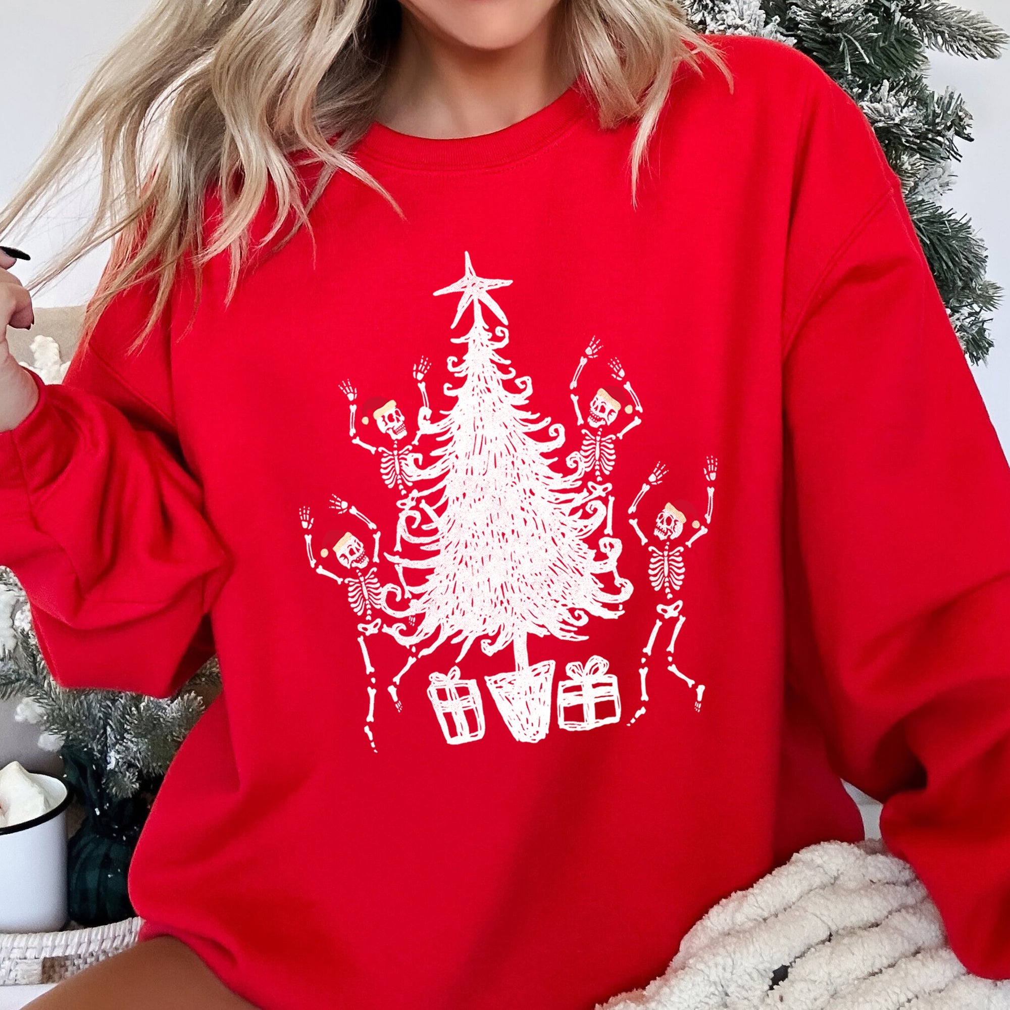 Christmas Dancing Skeletons Festive Bone Parade Edition With Retro Holiday Charm Sweatshirt