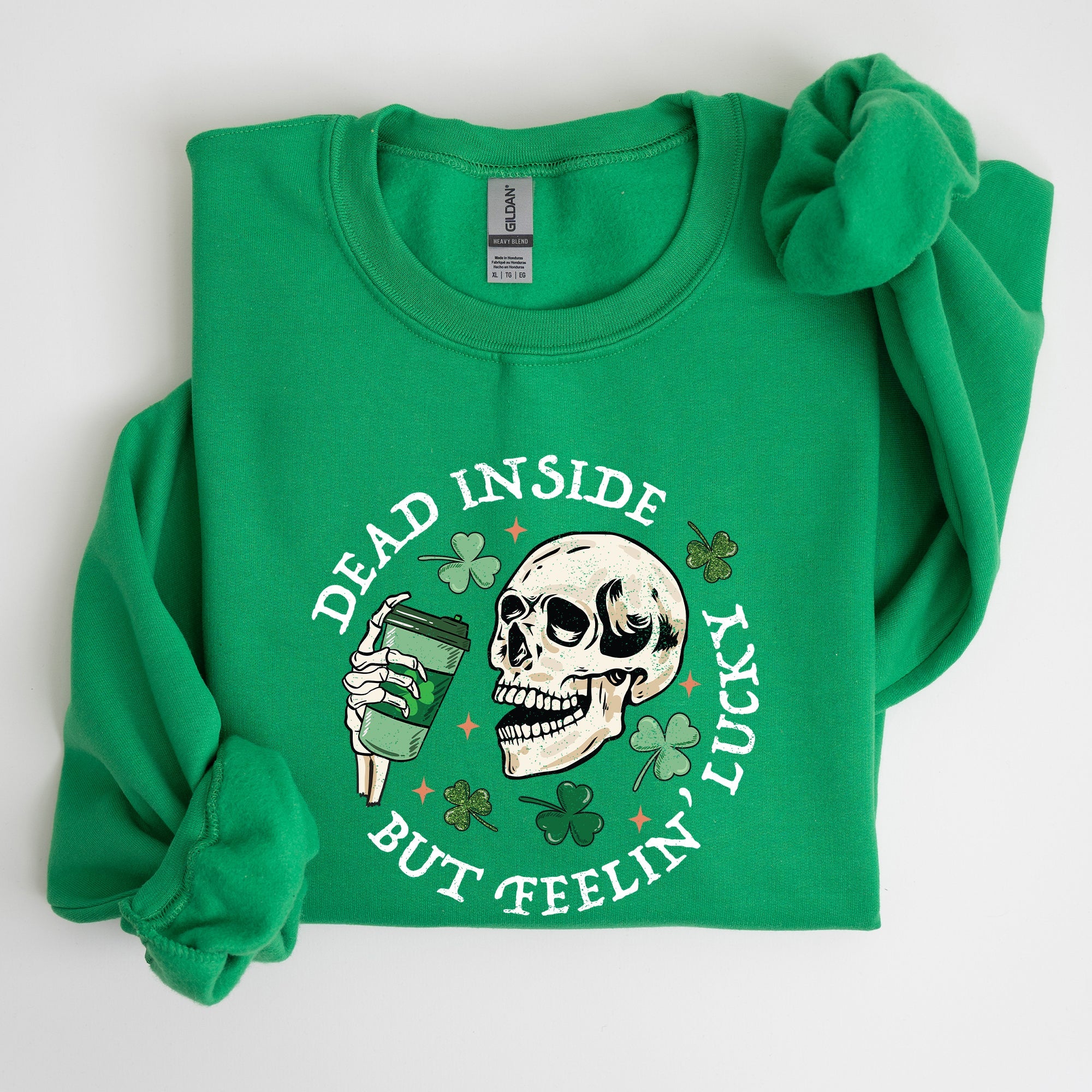 Dead Inside But Feeling Lucky St Patrick's Day Holiday Edition Premium Sweatshirt