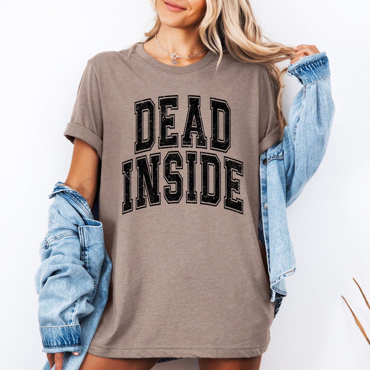 Dead Inside Mood Halloween Vibes Dark Neon Sunset Screen Printed Statement Edition Graphic Tee