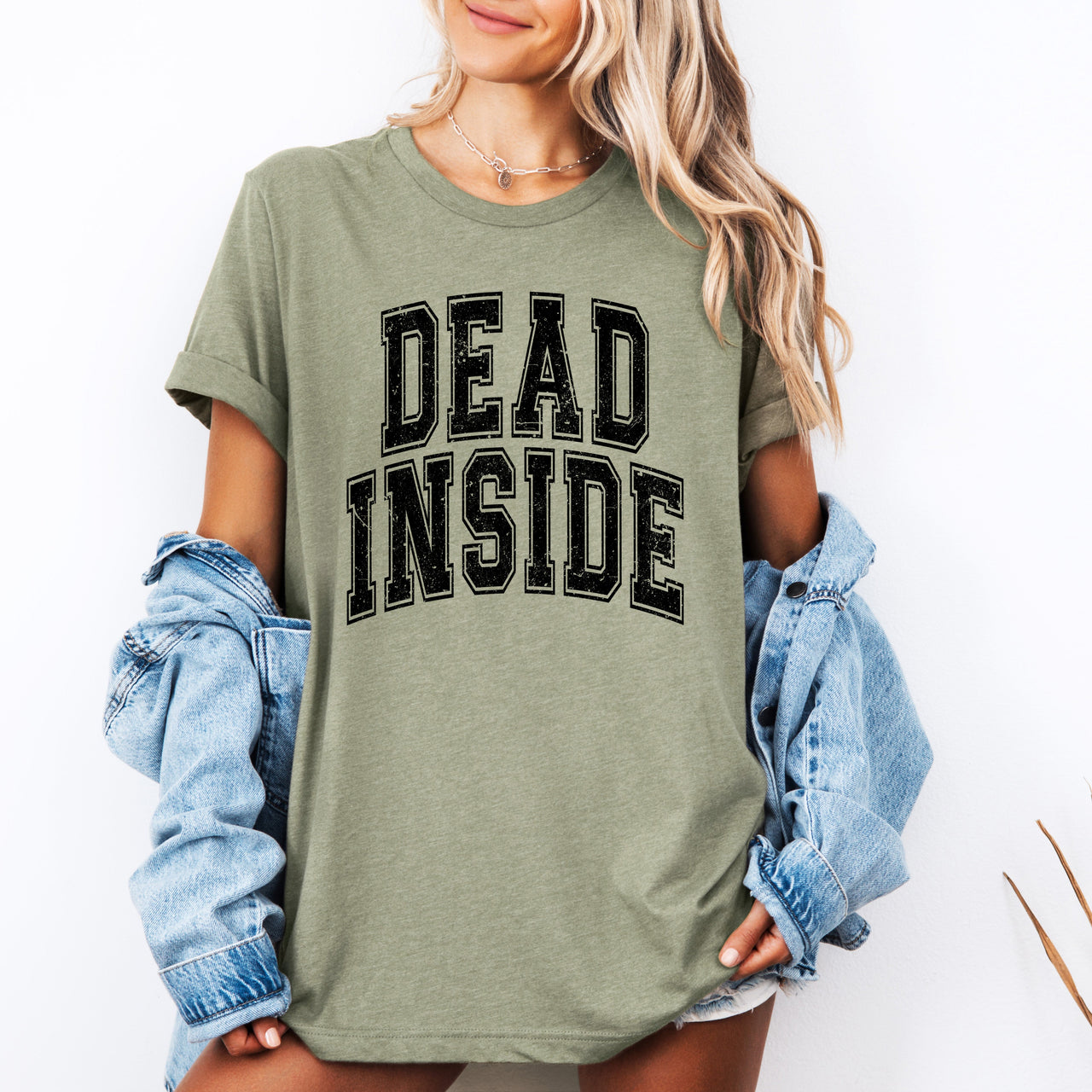 Dead Inside Mood Halloween Vibes Dark Neon Sunset Screen Printed Statement Edition Graphic Tee
