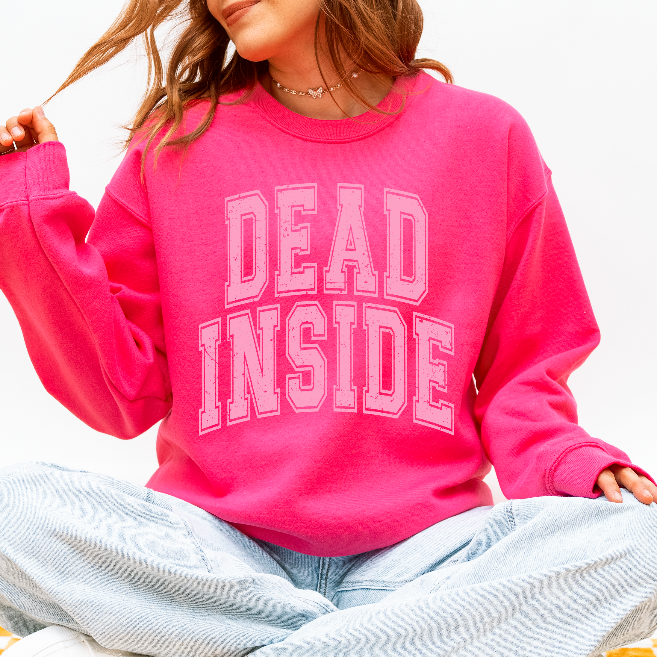Dead Inside Mood Halloween Vibes Autumn Night Fashion Statement Cozy Graphic Edition Sweatshirt