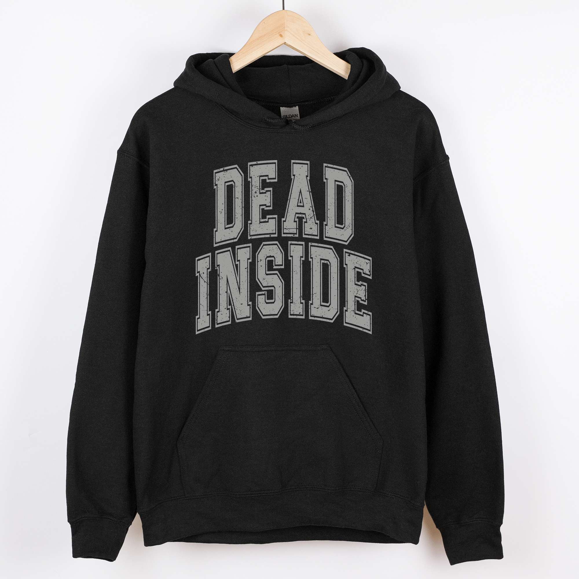 Dead Inside Mood Halloween Vibes Jack O Lantern Ghost Motif Retro Halloween Charm Cozy Fleece Hoodie
