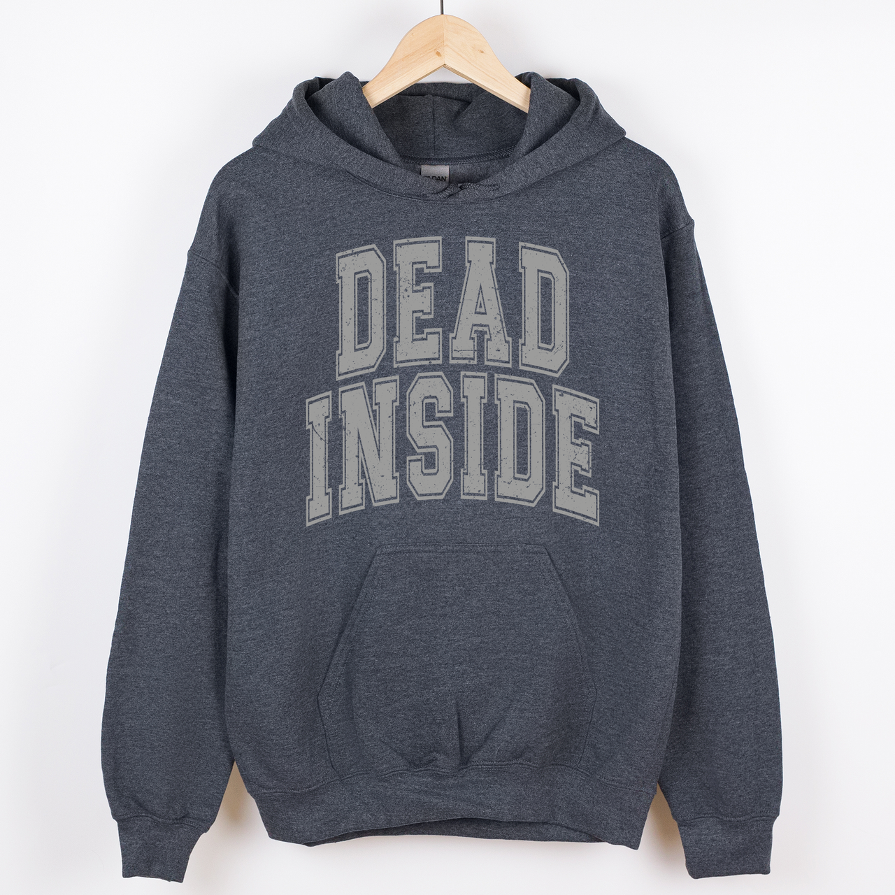Dead Inside Mood Halloween Vibes Jack O Lantern Ghost Motif Retro Halloween Charm Cozy Fleece Hoodie