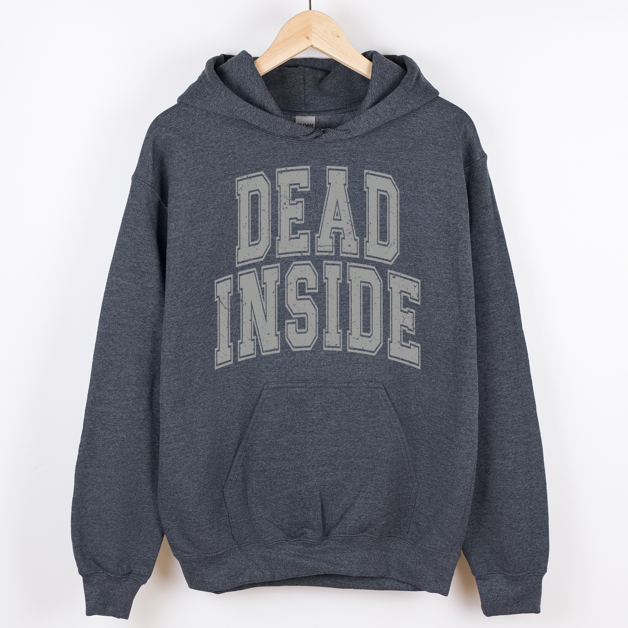 Dead Inside Mood Halloween Vibes Jack O Lantern Ghost Motif Retro Halloween Charm Cozy Fleece Hoodie