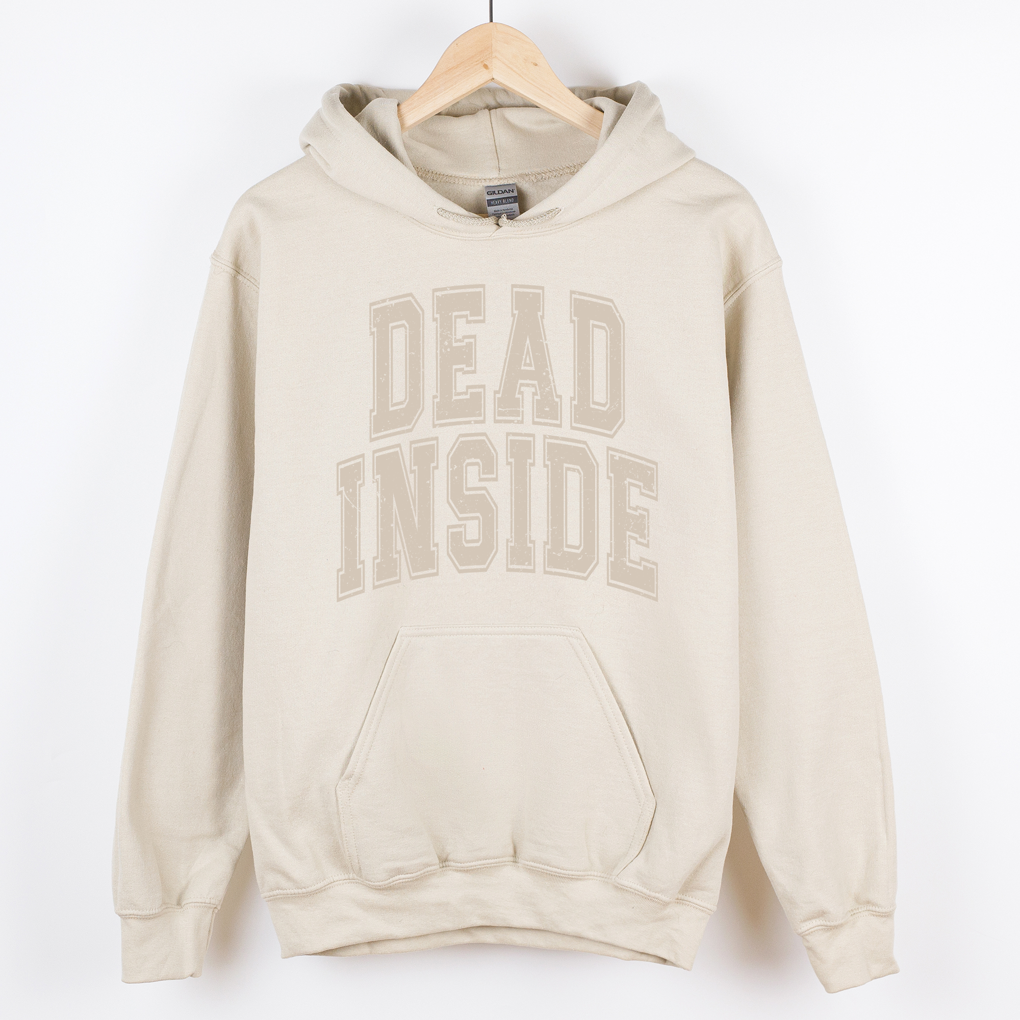 Dead Inside Mood Halloween Vibes Jack O Lantern Ghost Motif Retro Halloween Charm Cozy Fleece Hoodie