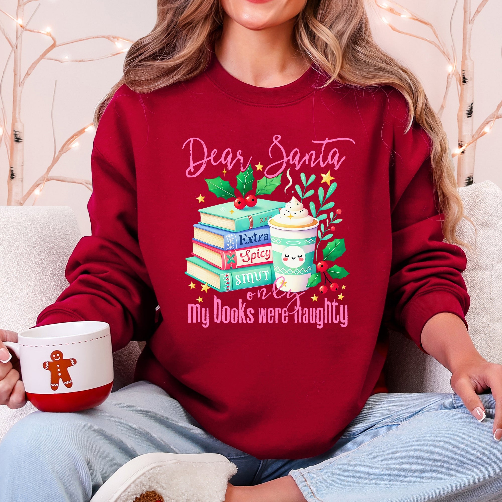 Dear Santa, My Books Were Naughty BookTok Christmas Quote Sweatshirt Book Lovers