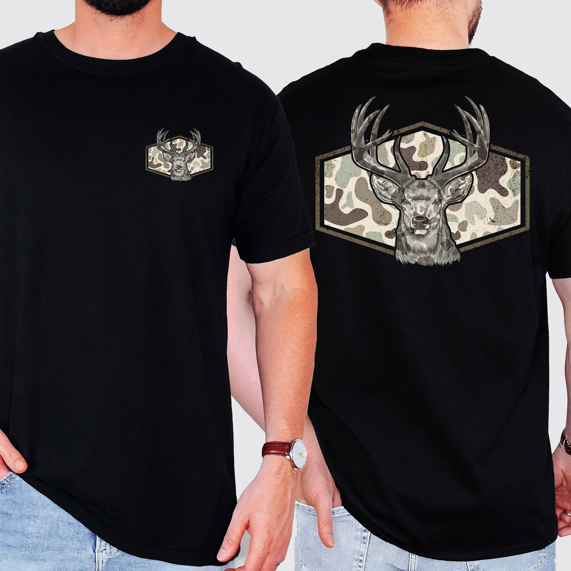 Dad's Camouflage Deer Hunting Outdoorsman Old School Style Trail Boss Comfort Colors Tee
