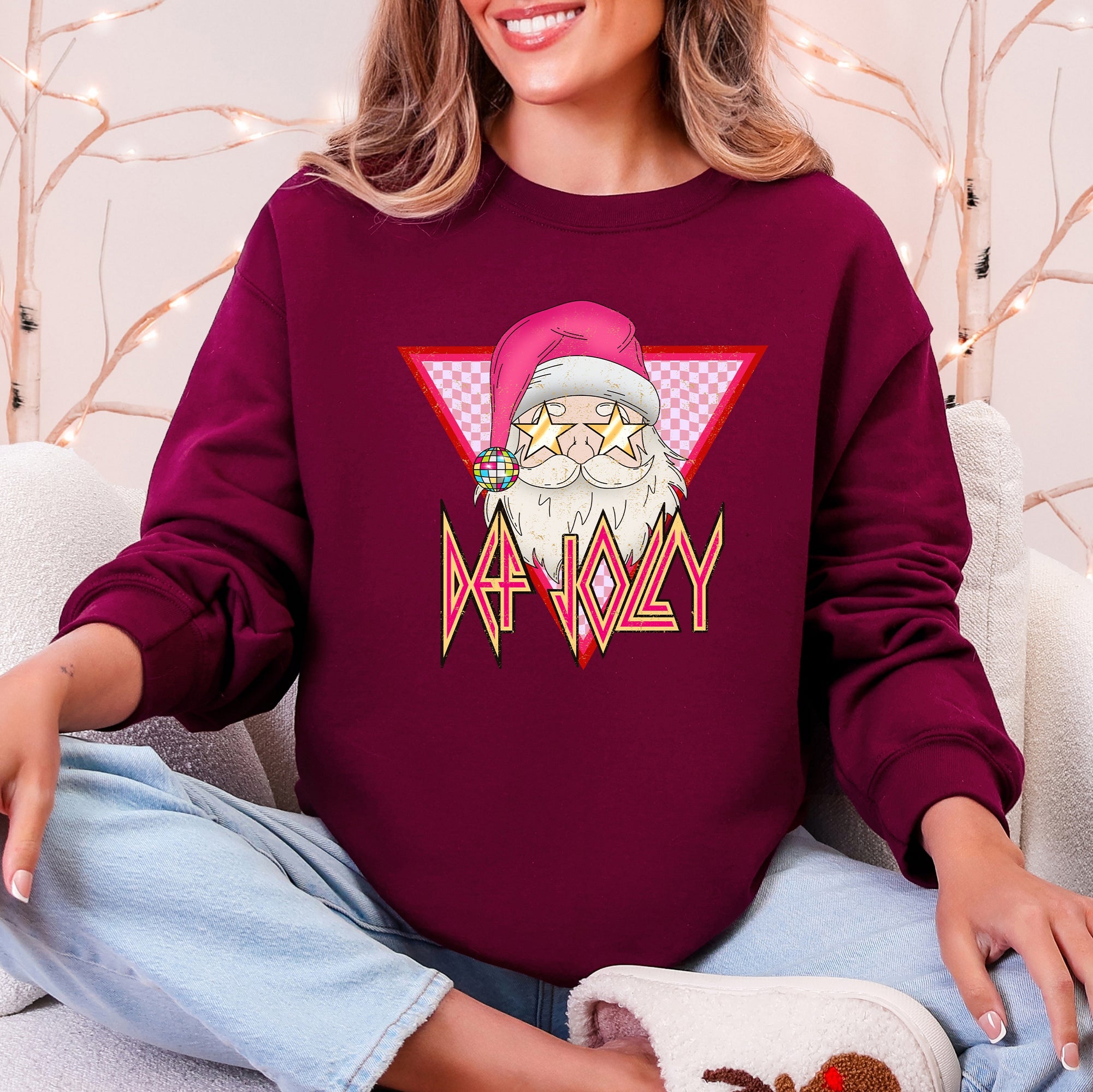 Def Jolly Santa Retro Christmas Cheery Nostalgic Holiday Pun Limited Edition Sweatshirt