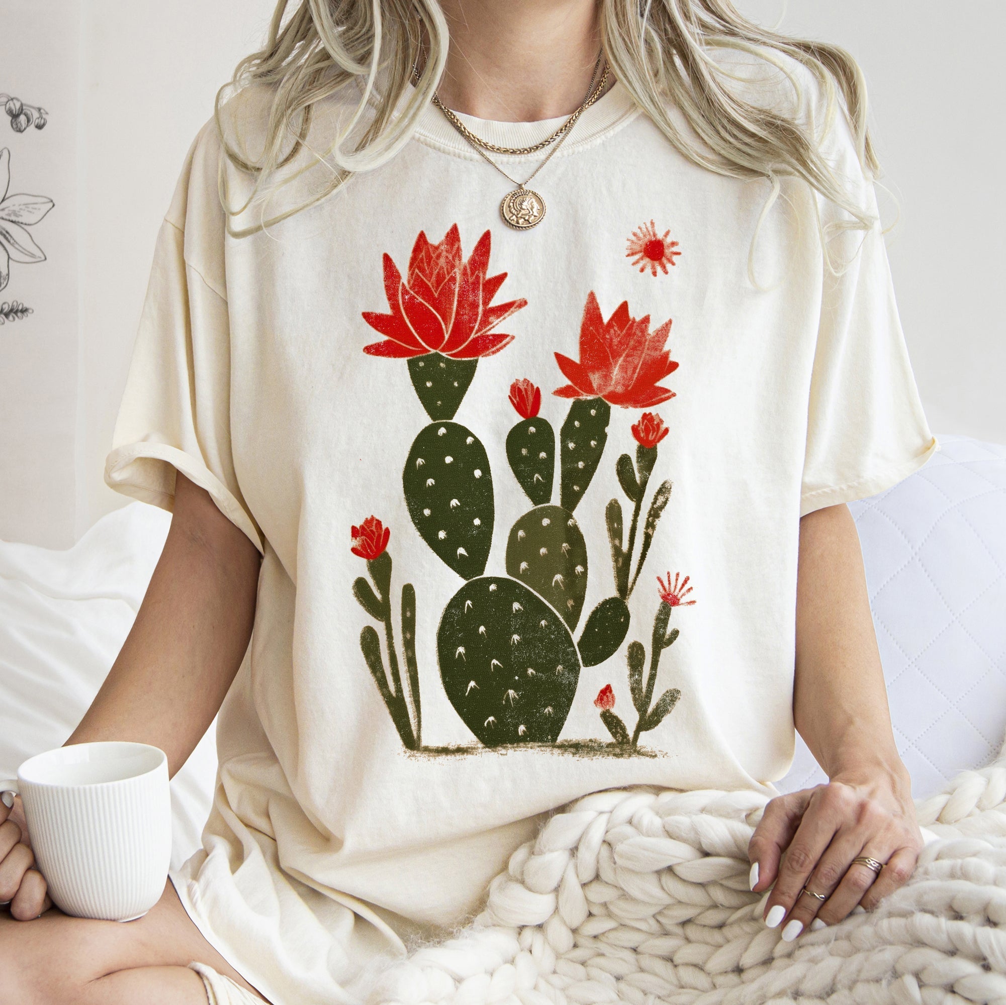 Desert Cactus Succulent Western Plants Southwest Desert Scene Graphic Elements Comfort Colors Tee