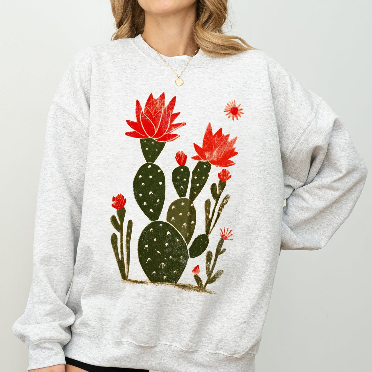 Desert Cactus Succulent Country Western Plants Nature Inspired Artwork Collection Sweatshirt