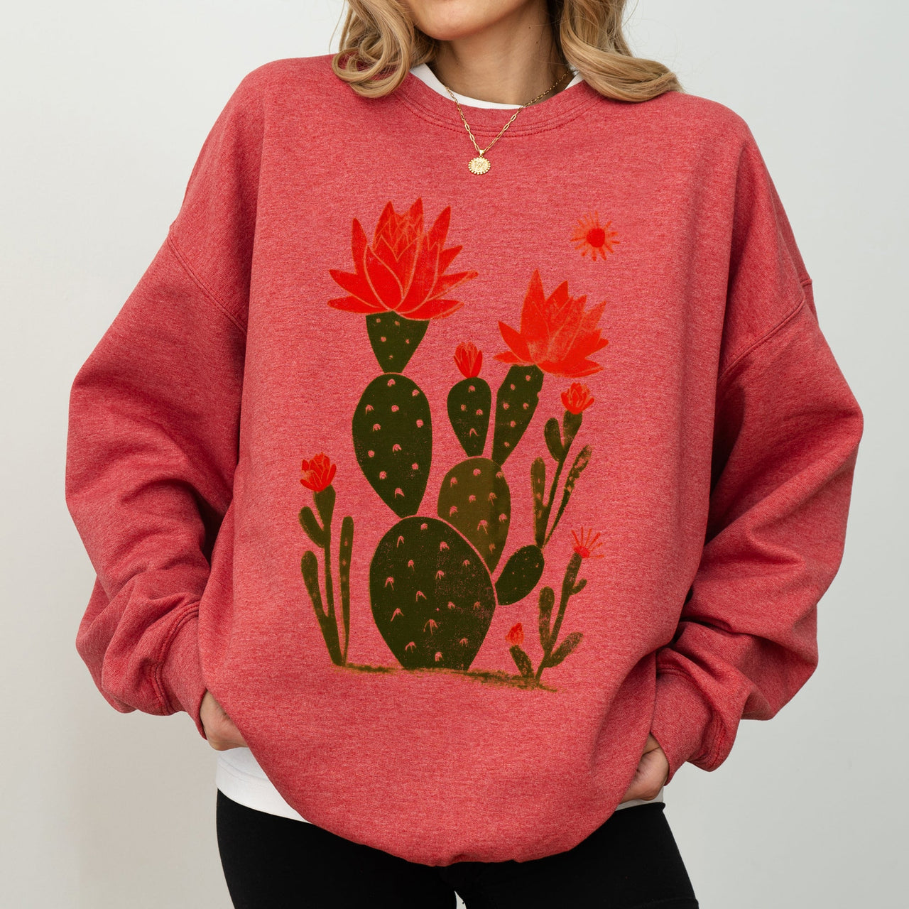 Desert Cactus Succulent Country Western Plants Nature Inspired Artwork Collection Sweatshirt