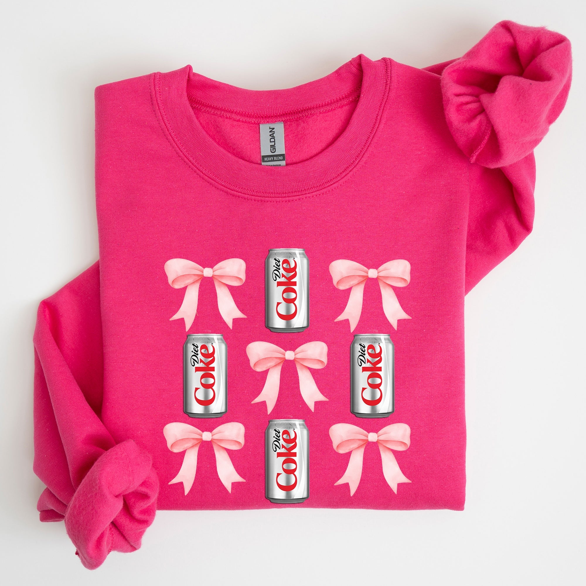 Diet Coke Soft Drink Coquette Preppy Soda Pop Bows Allover Print Vintage Inspired Sweatshirt
