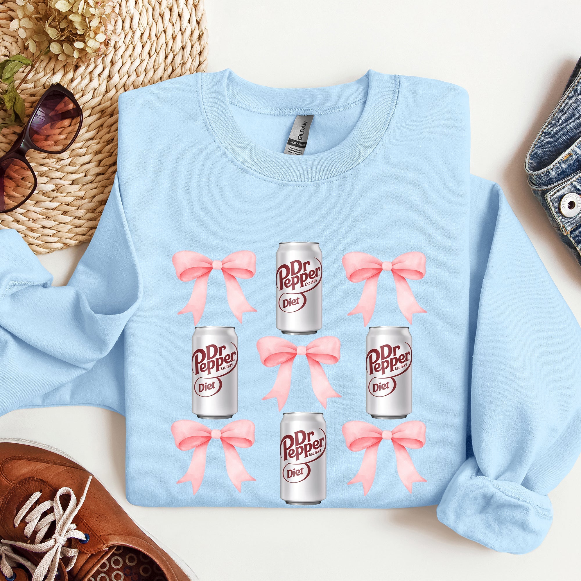 Diet Dr Pepper Soft Drink Coquette Preppy Soda Pop Bows Lifestyle Edition Sweatshirt