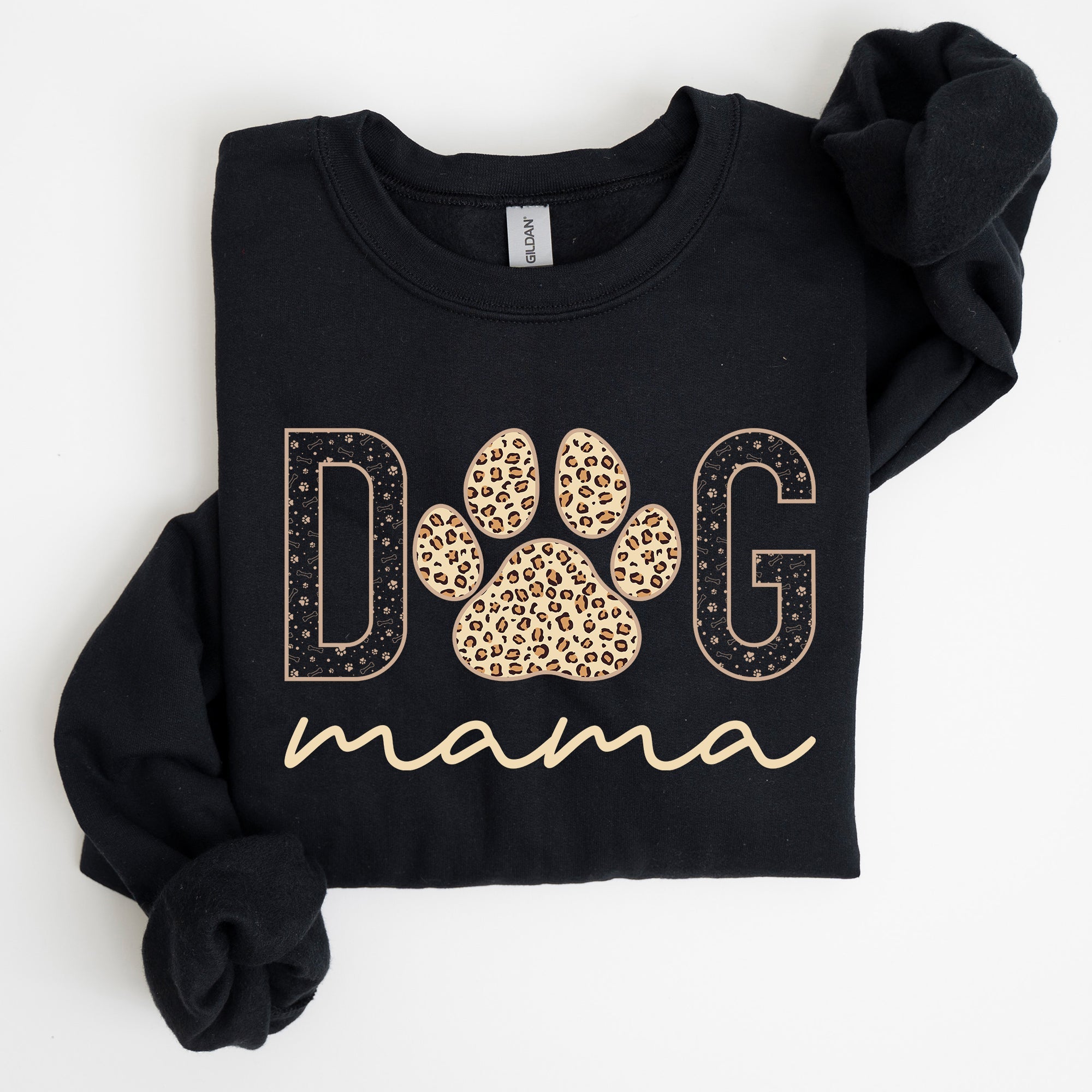 Dog Mama Leopard Print Cozy Comfort Fit Ultra Soft Cotton Blend Premium Sweatshirt