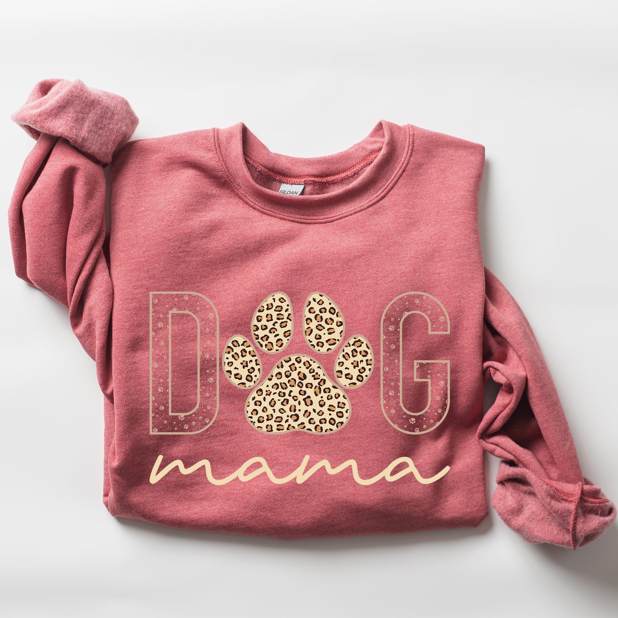 Dog Mama Leopard Print Cozy Comfort Fit Ultra Soft Cotton Blend Premium Sweatshirt