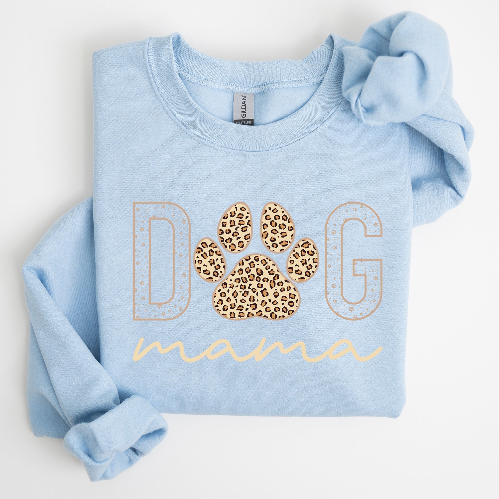Dog Mama Leopard Print Cozy Comfort Fit Ultra Soft Cotton Blend Premium Sweatshirt
