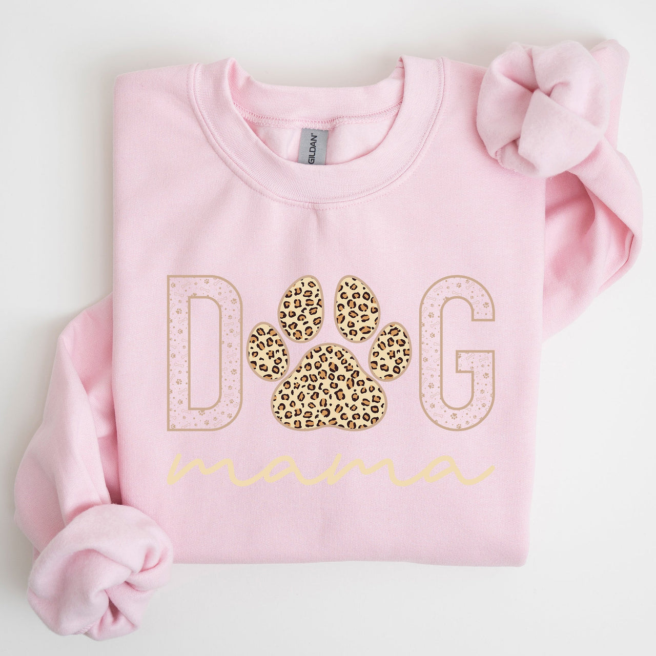 Dog Mama Leopard Print Cozy Comfort Fit Ultra Soft Cotton Blend Premium Sweatshirt
