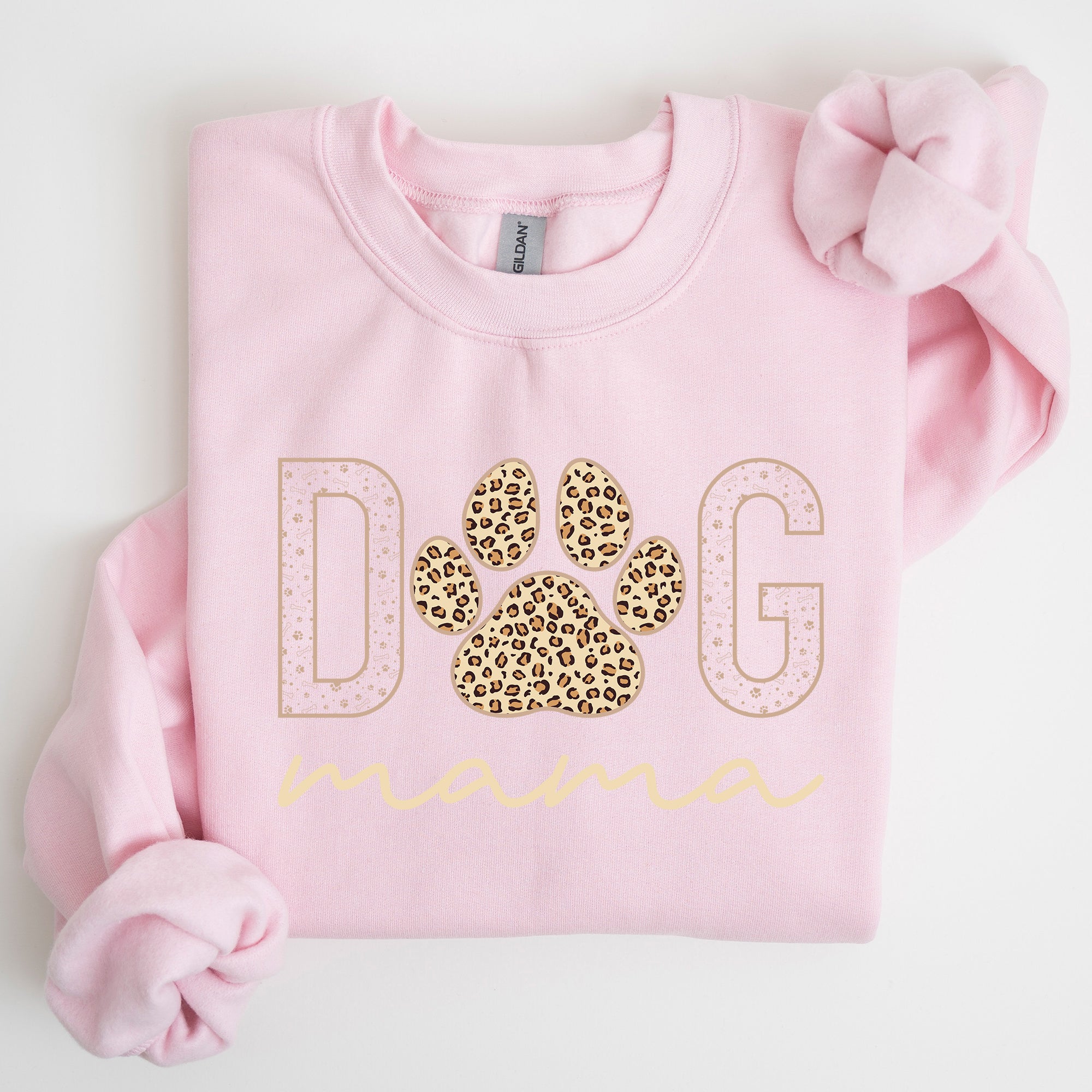 Dog Mama Leopard Print Cozy Comfort Fit Ultra Soft Cotton Blend Premium Sweatshirt