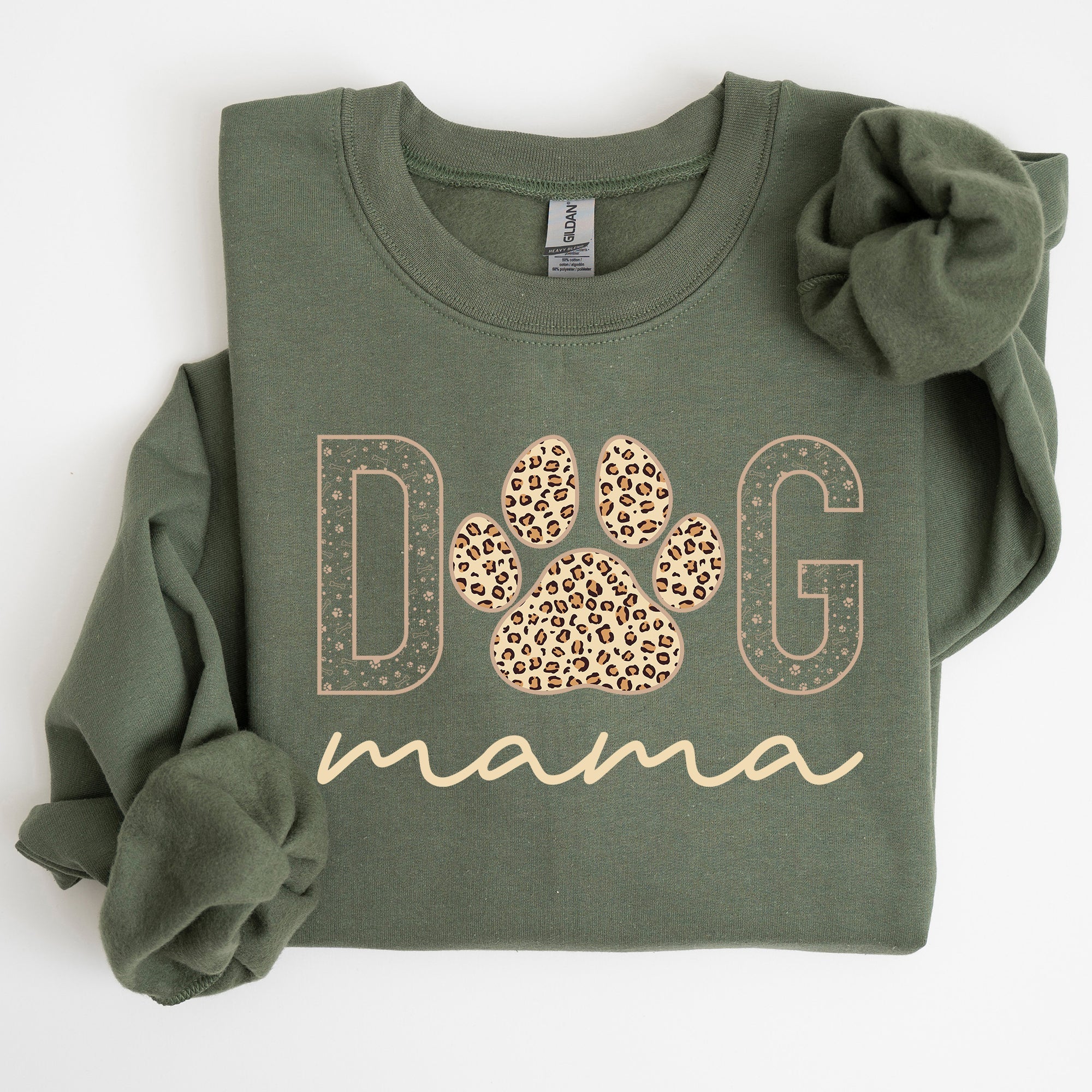Dog Mama Leopard Print Cozy Comfort Fit Ultra Soft Cotton Blend Premium Sweatshirt