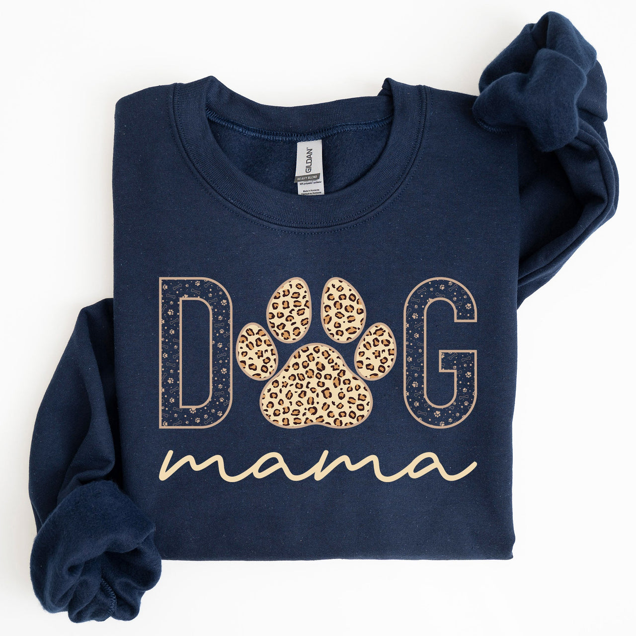 Dog Mama Leopard Print Cozy Comfort Fit Ultra Soft Cotton Blend Premium Sweatshirt