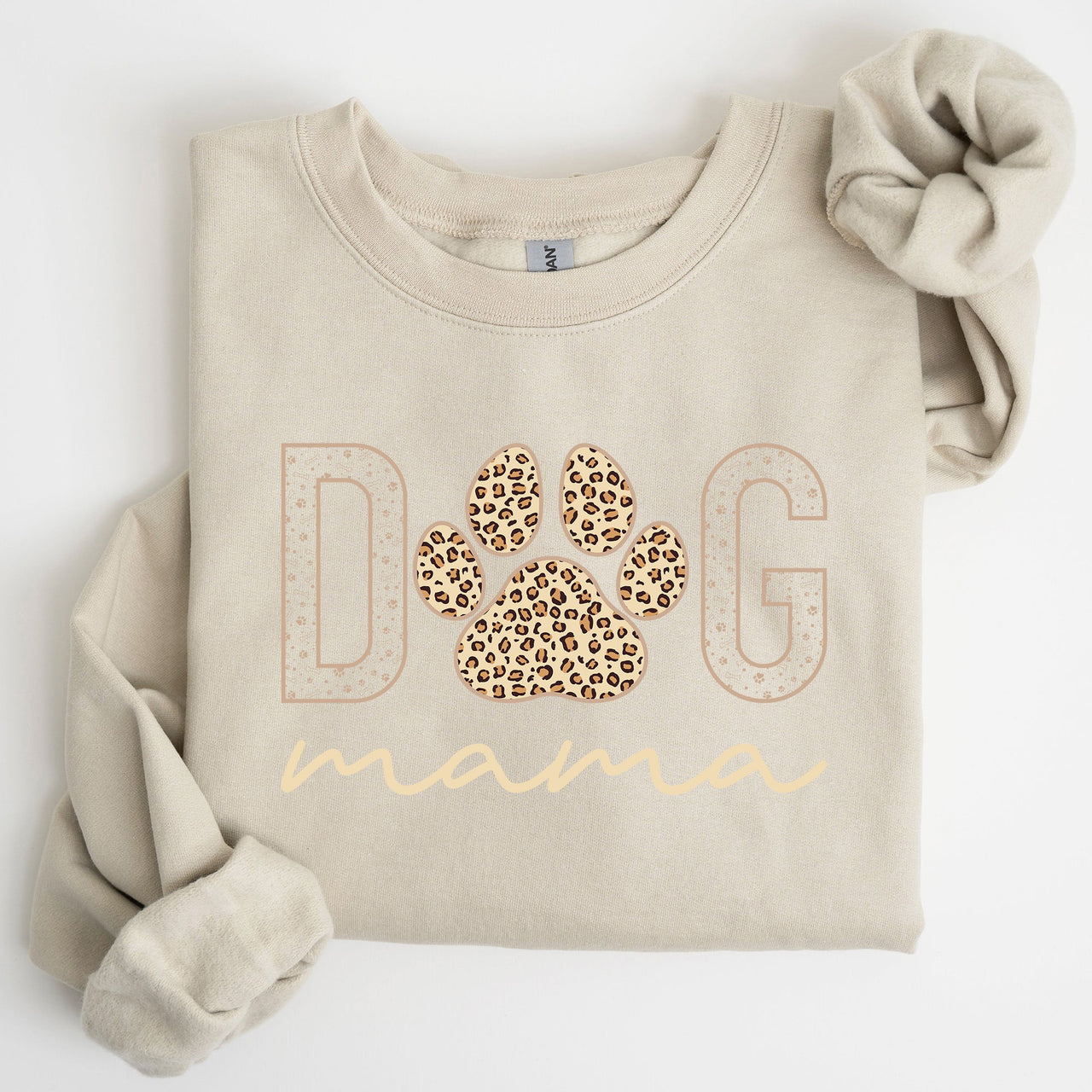 Dog Mama Leopard Print Cozy Comfort Fit Ultra Soft Cotton Blend Premium Sweatshirt
