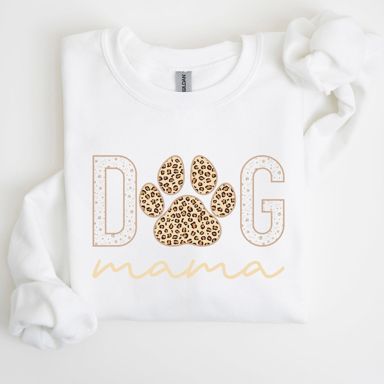 Dog Mama Leopard Print Cozy Comfort Fit Ultra Soft Cotton Blend Premium Sweatshirt