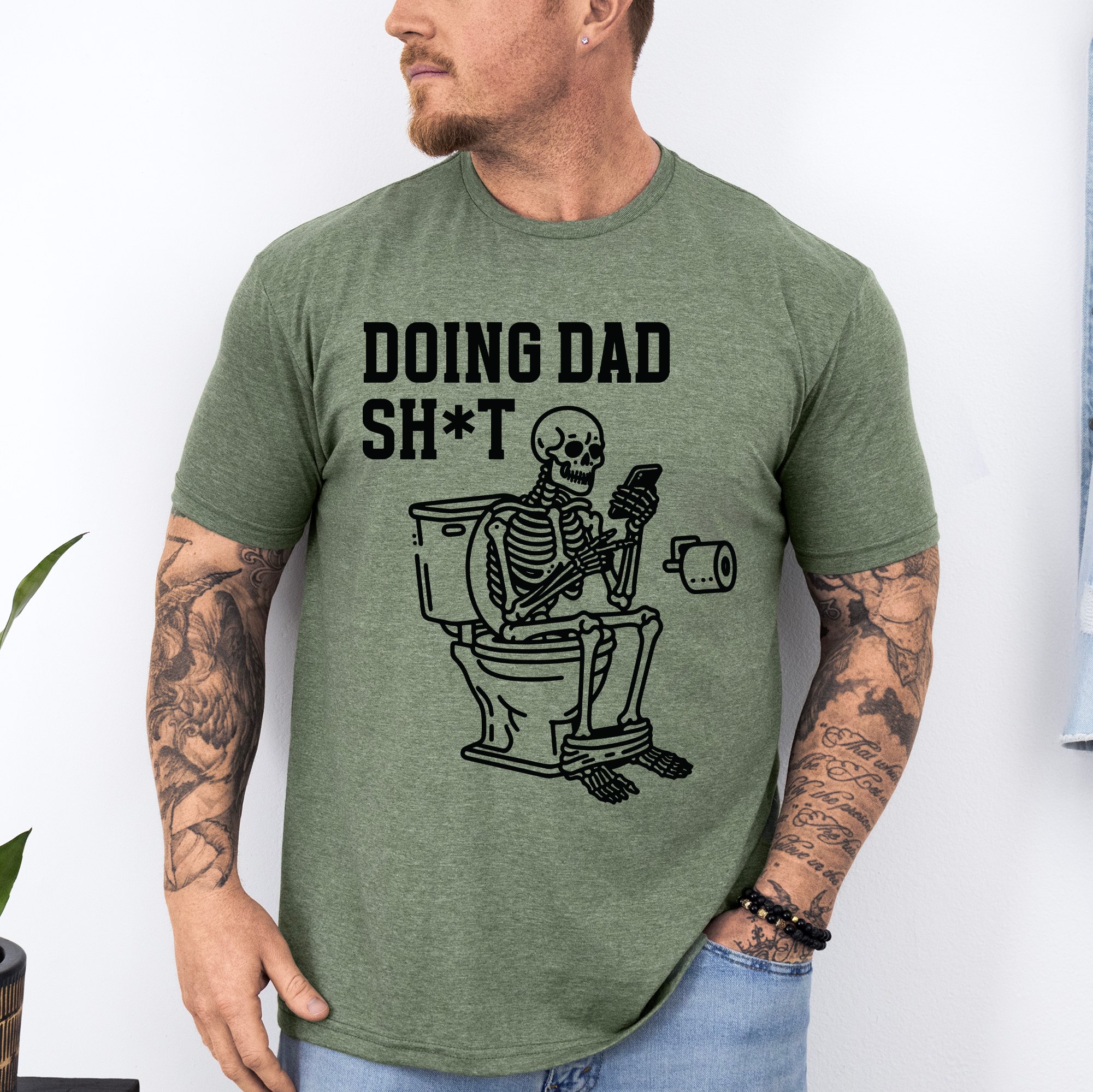 Doing Dad Shit Skeleton Humorous Fatherhood Tribute For Everyday Dads Who Deal With It All Graphic Tee
