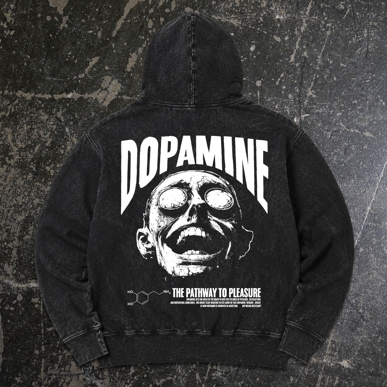 Dopamine Pullover Hoodie Vintage Black