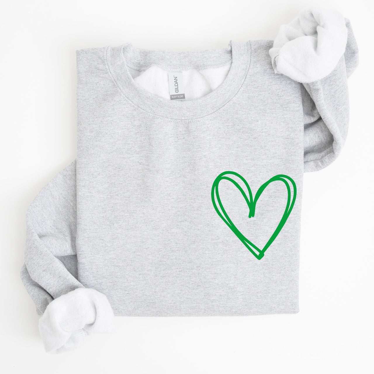 Double Heart Pocket Print St Patrick's Day Celebration Seasonal Cozy Soft Sweatshirt