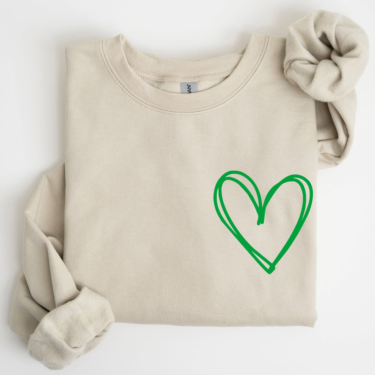 Double Heart Pocket Print St Patrick's Day Celebration Seasonal Cozy Soft Sweatshirt