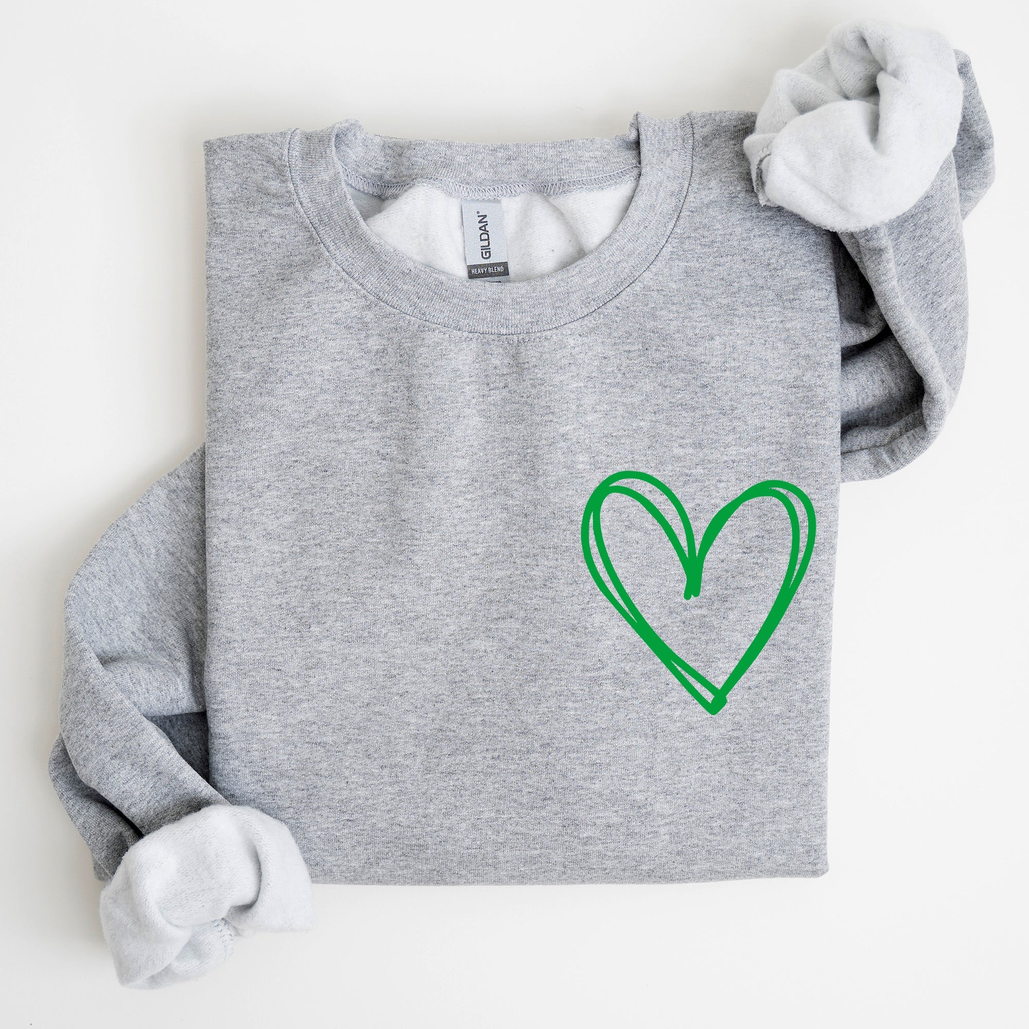 Double Heart Pocket Print St Patrick's Day Celebration Seasonal Cozy Soft Sweatshirt