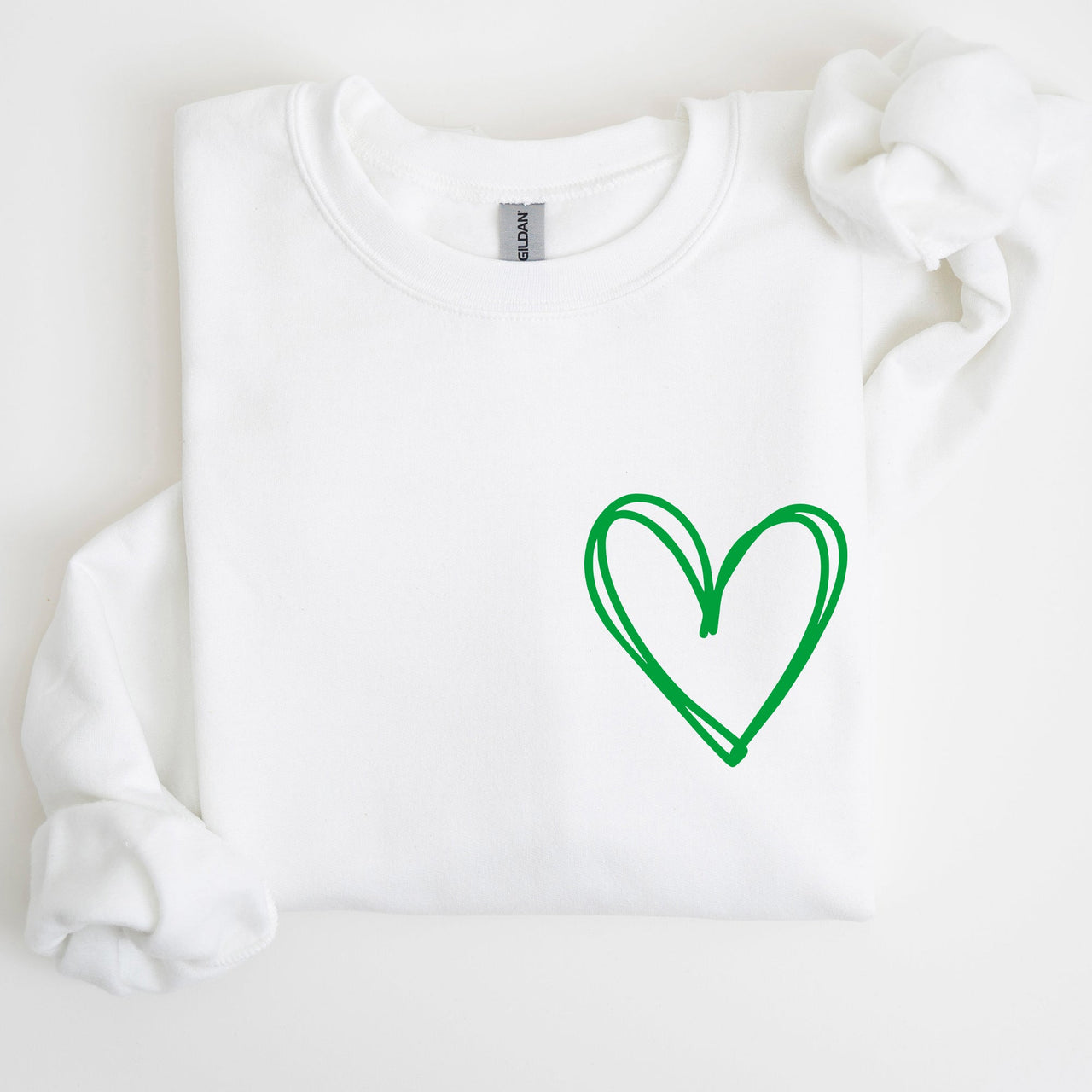 Double Heart Pocket Print St Patrick's Day Celebration Seasonal Cozy Soft Sweatshirt