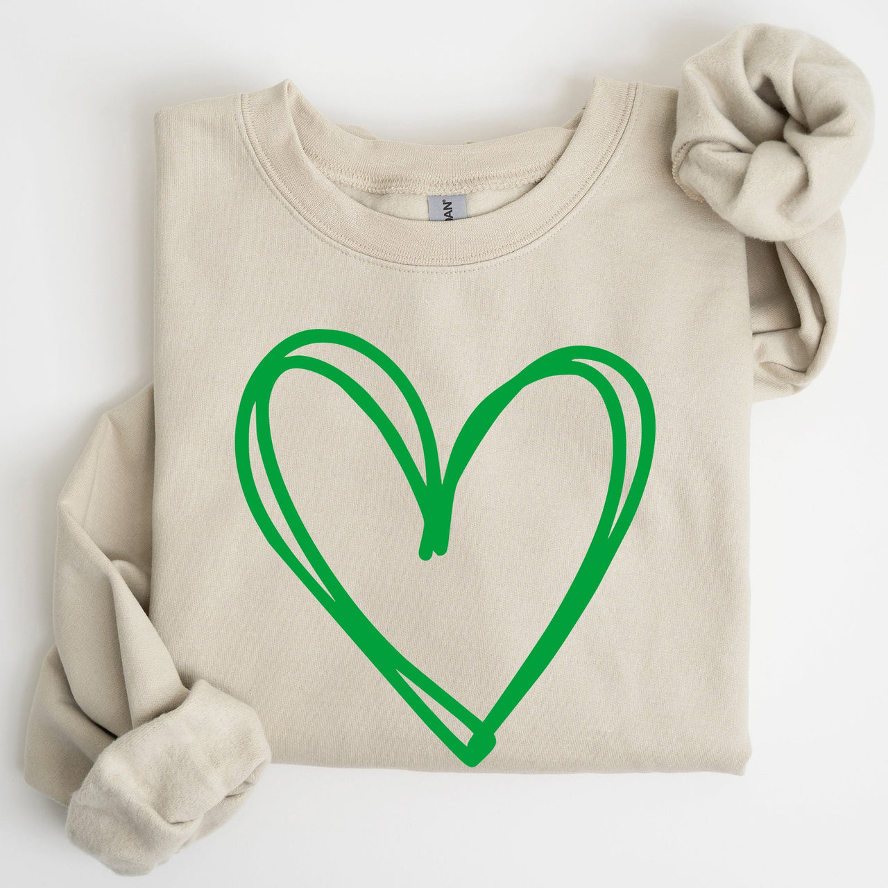 Double Heart St Patrick's Day Graphic Cozy Fleece Edition Premium Heathered Warm Sweatshirt