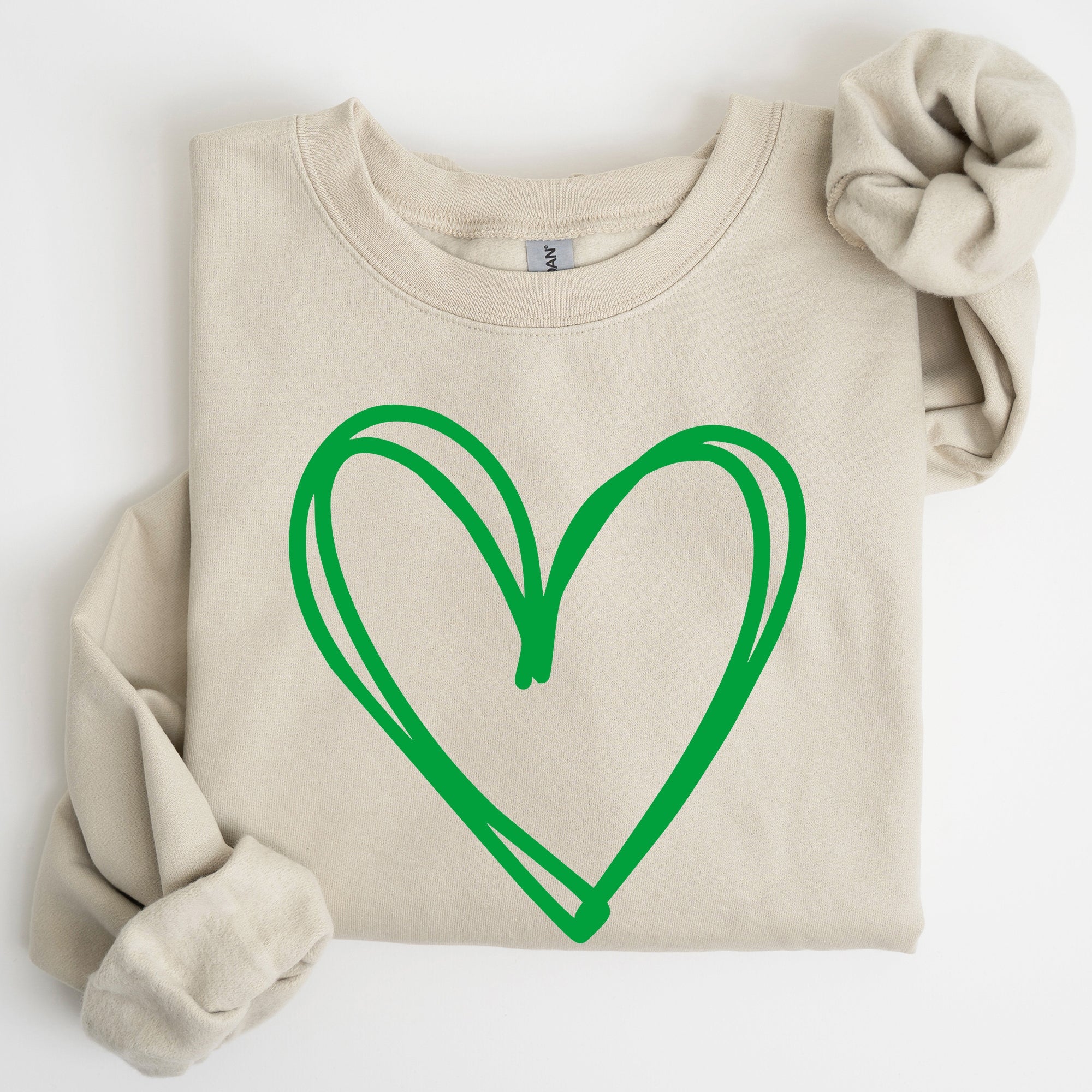 Double Heart St Patrick's Day Graphic Cozy Fleece Edition Premium Heathered Warm Sweatshirt