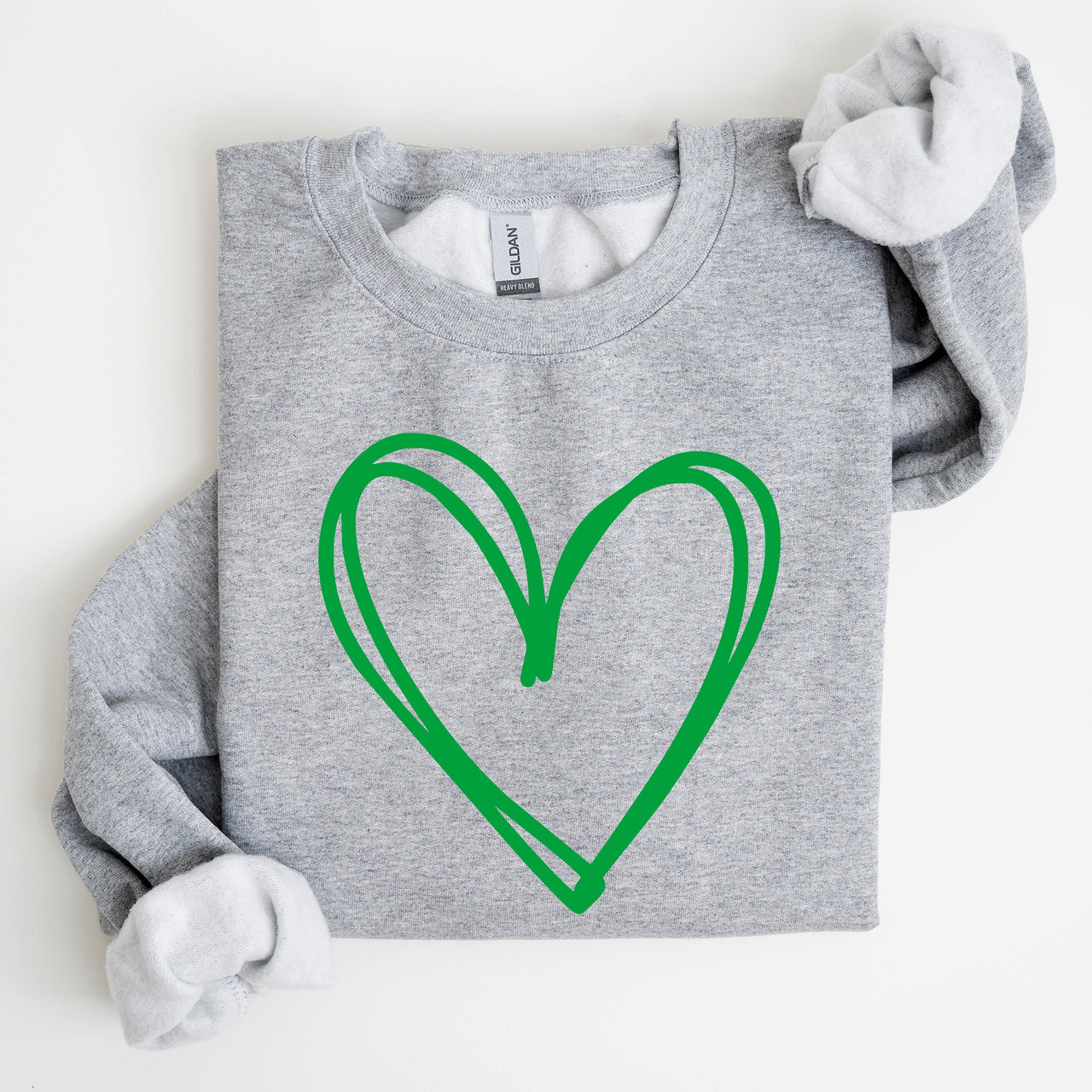 Double Heart St Patrick's Day Graphic Cozy Fleece Edition Premium Heathered Warm Sweatshirt