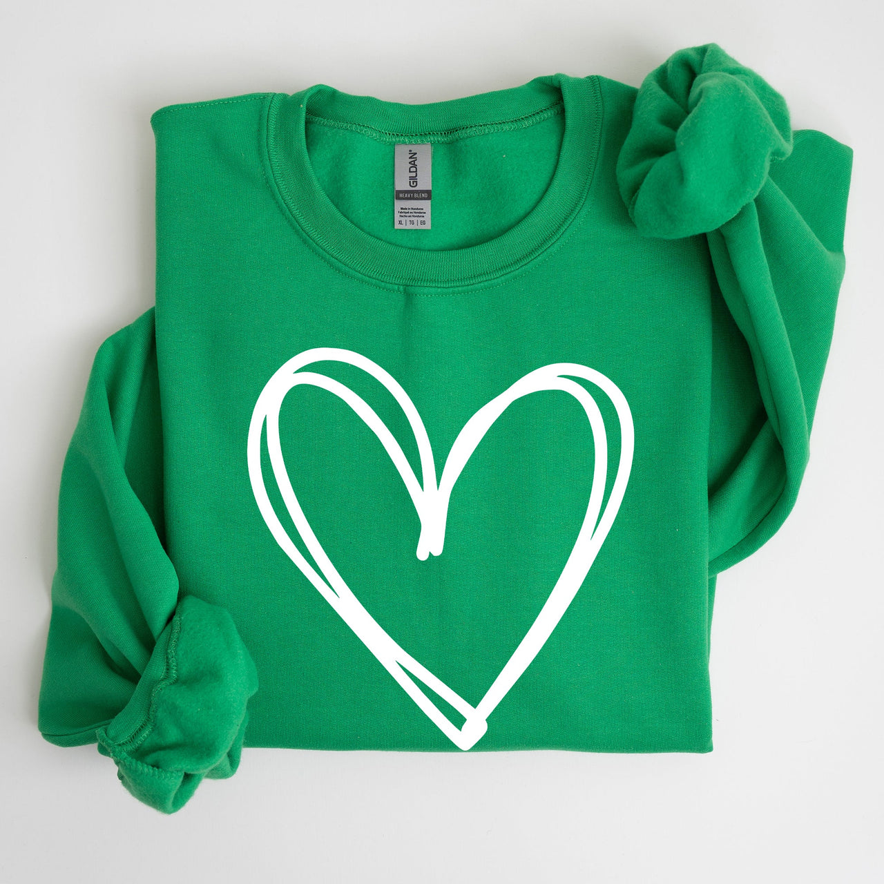 Double Heart St Patrick's Day Graphic Cozy Fleece Edition Premium Heathered Warm Sweatshirt