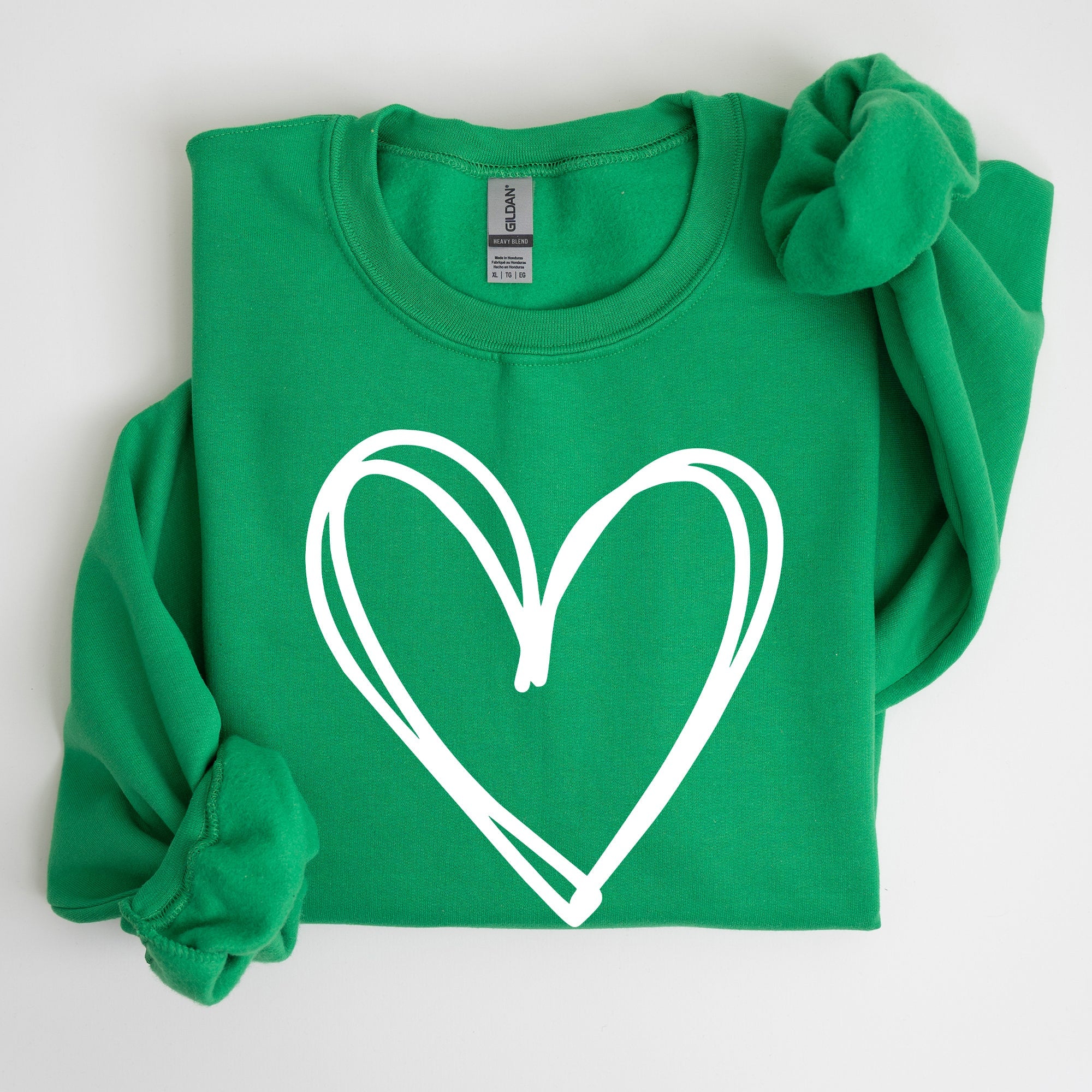 Double Heart St Patrick's Day Graphic Cozy Fleece Edition Premium Heathered Warm Sweatshirt