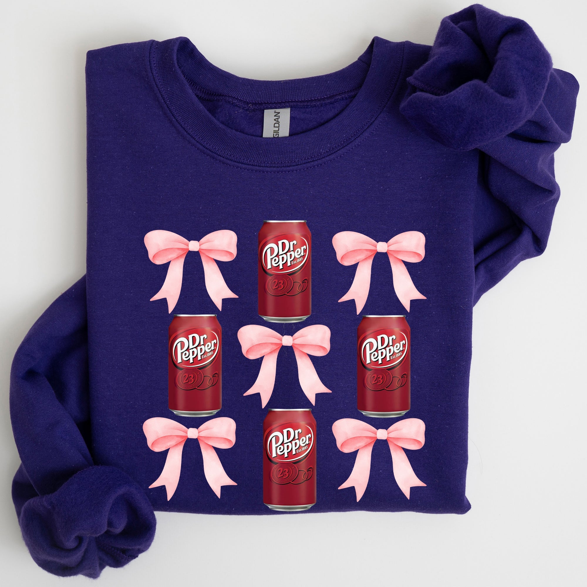 Dr Pepper Soft Drink Coquette Preppy Soda Pop Bows Vintage Logo Pattern Sweatshirt