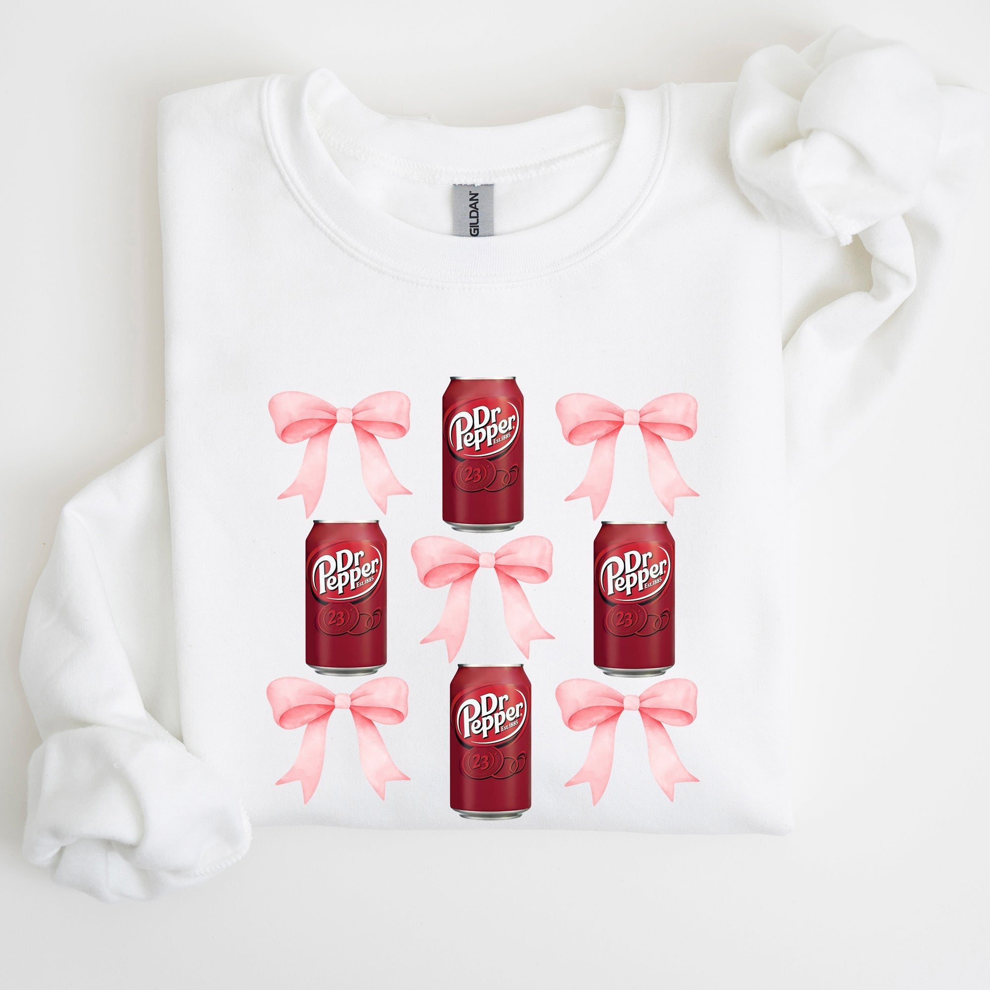 Dr Pepper Soft Drink Coquette Preppy Soda Pop Bows Vintage Logo Pattern Sweatshirt