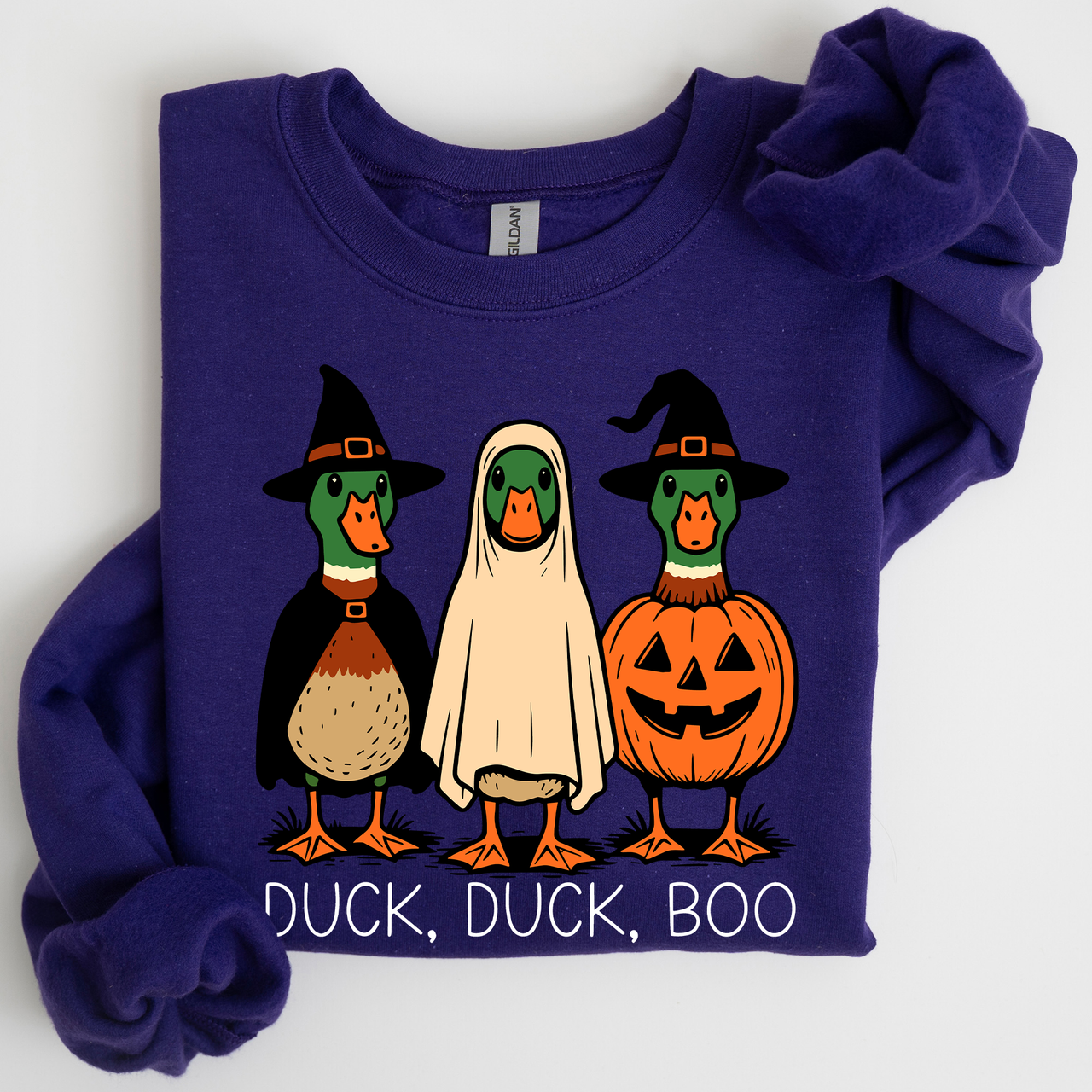 Duck Duck Boo Halloween Goose Ghost Witch Trick or Treat Spooky Season Sweatshirt