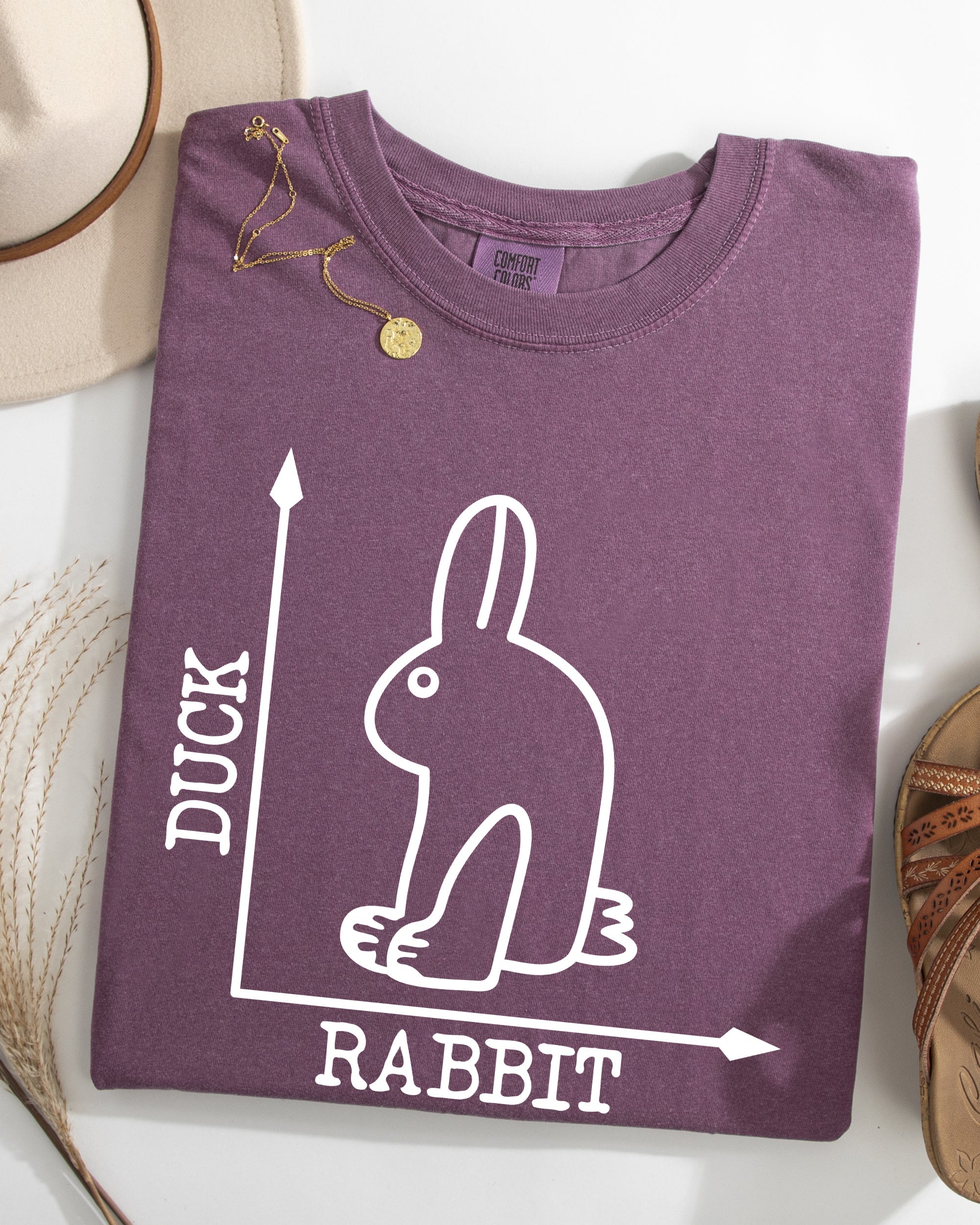 Duck Rabbit Meme Optical Illusion Limited Run Edition Graphic Design Comfort Colors Tee