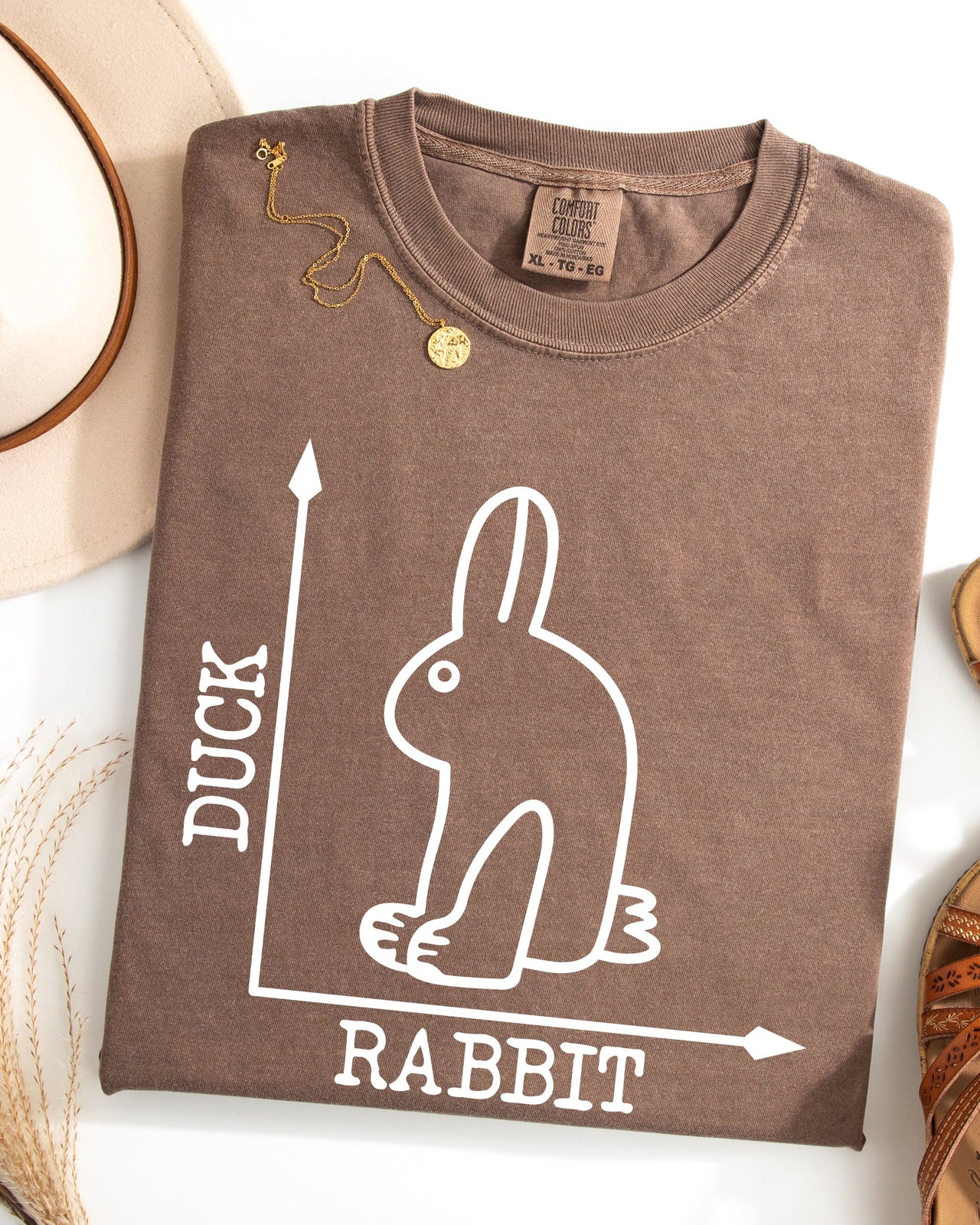 Duck Rabbit Meme Optical Illusion Limited Run Edition Graphic Design Comfort Colors Tee