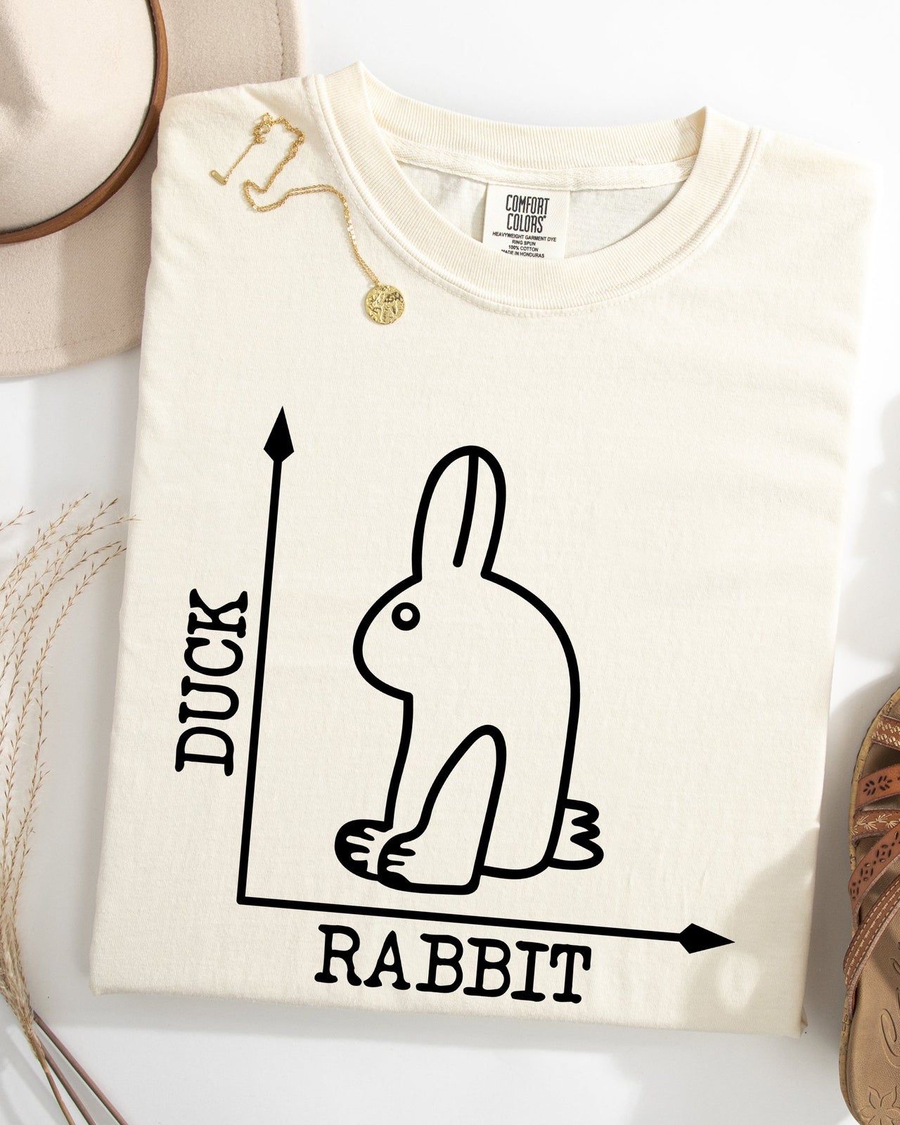 Duck Rabbit Meme Optical Illusion Limited Run Edition Graphic Design Comfort Colors Tee