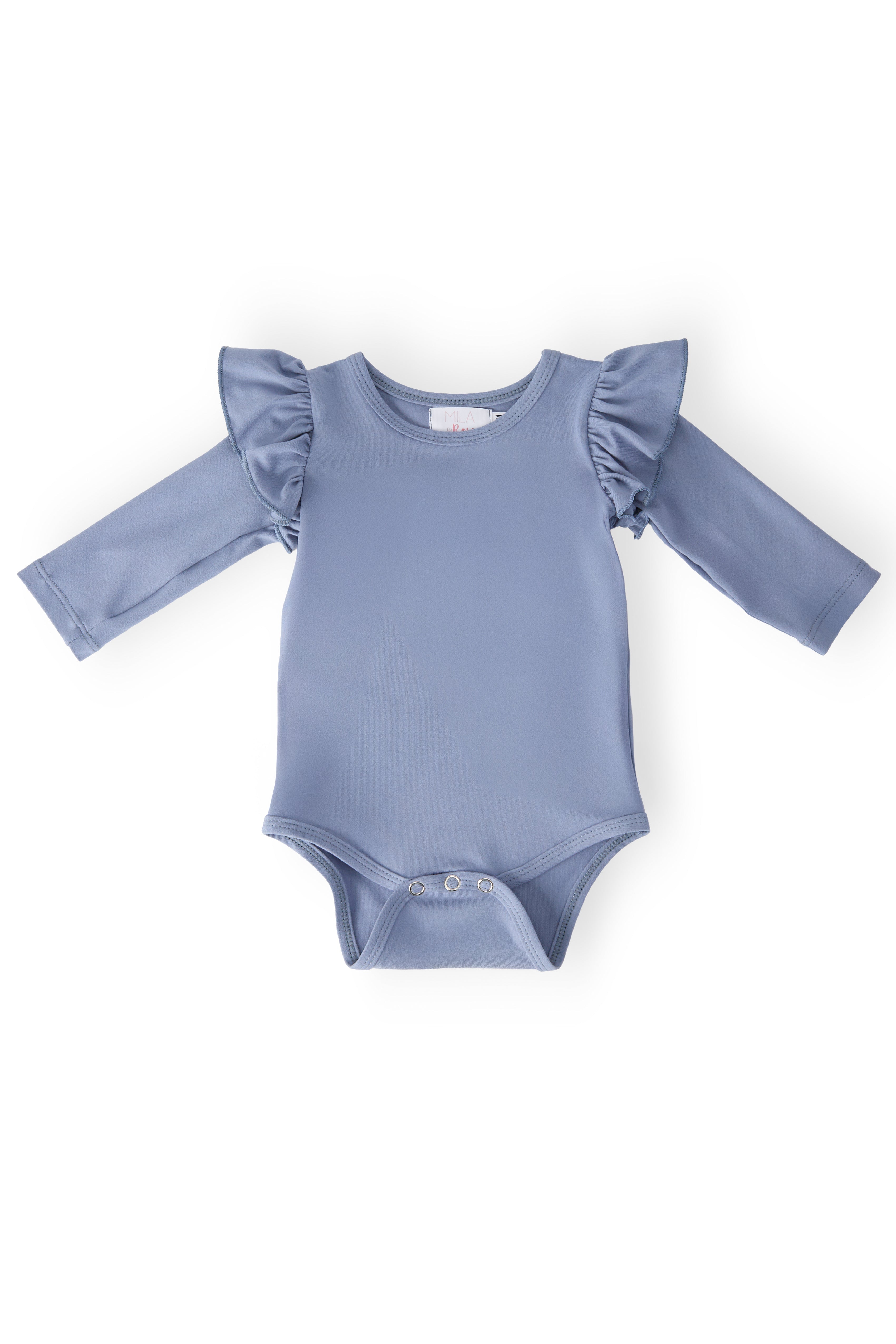 Dusty Blue L/S Flutter Bodysuit