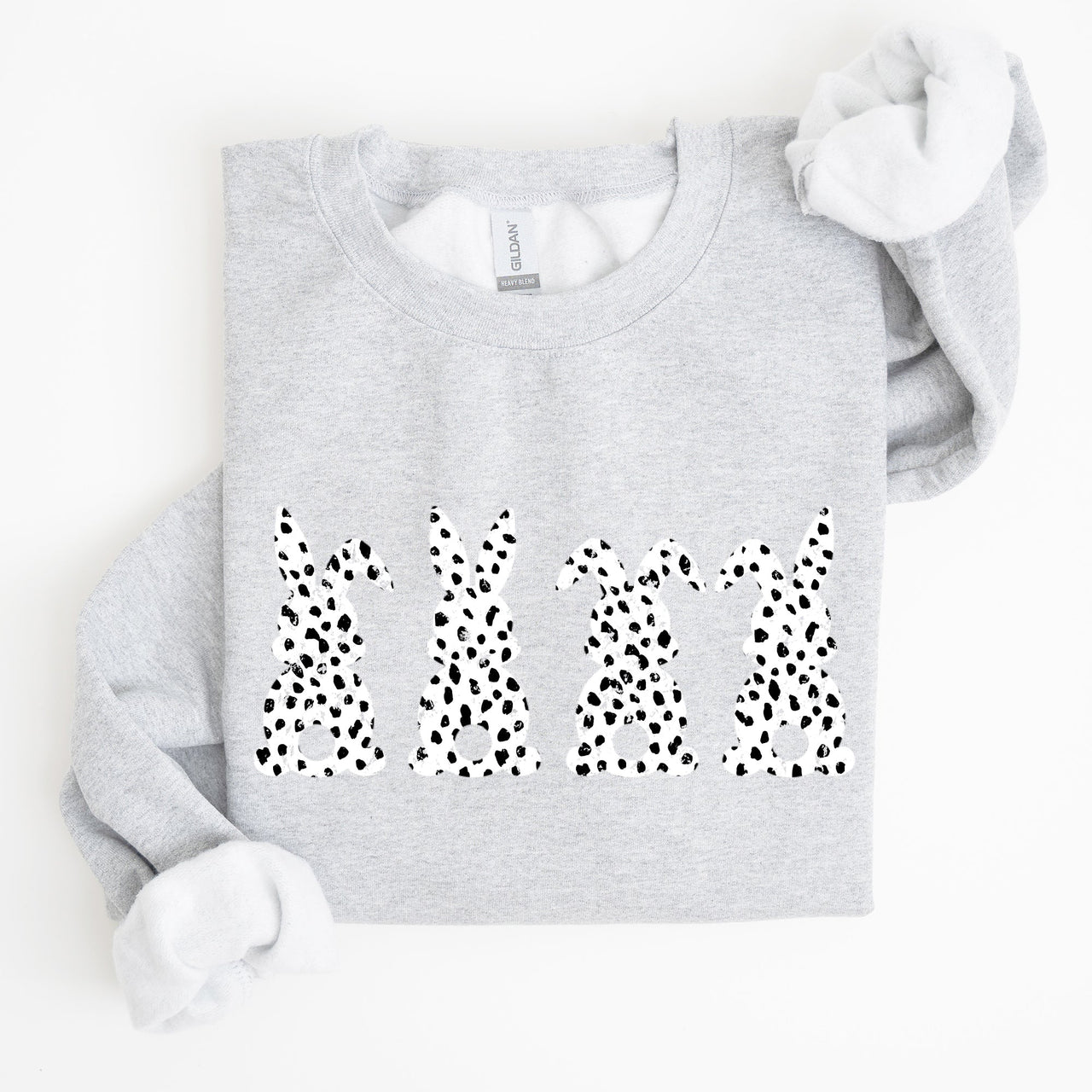Easter Bunnies Polka Dot Dalmatian Print Festive Spring Fashion Pattern Cozy Sweatshirt