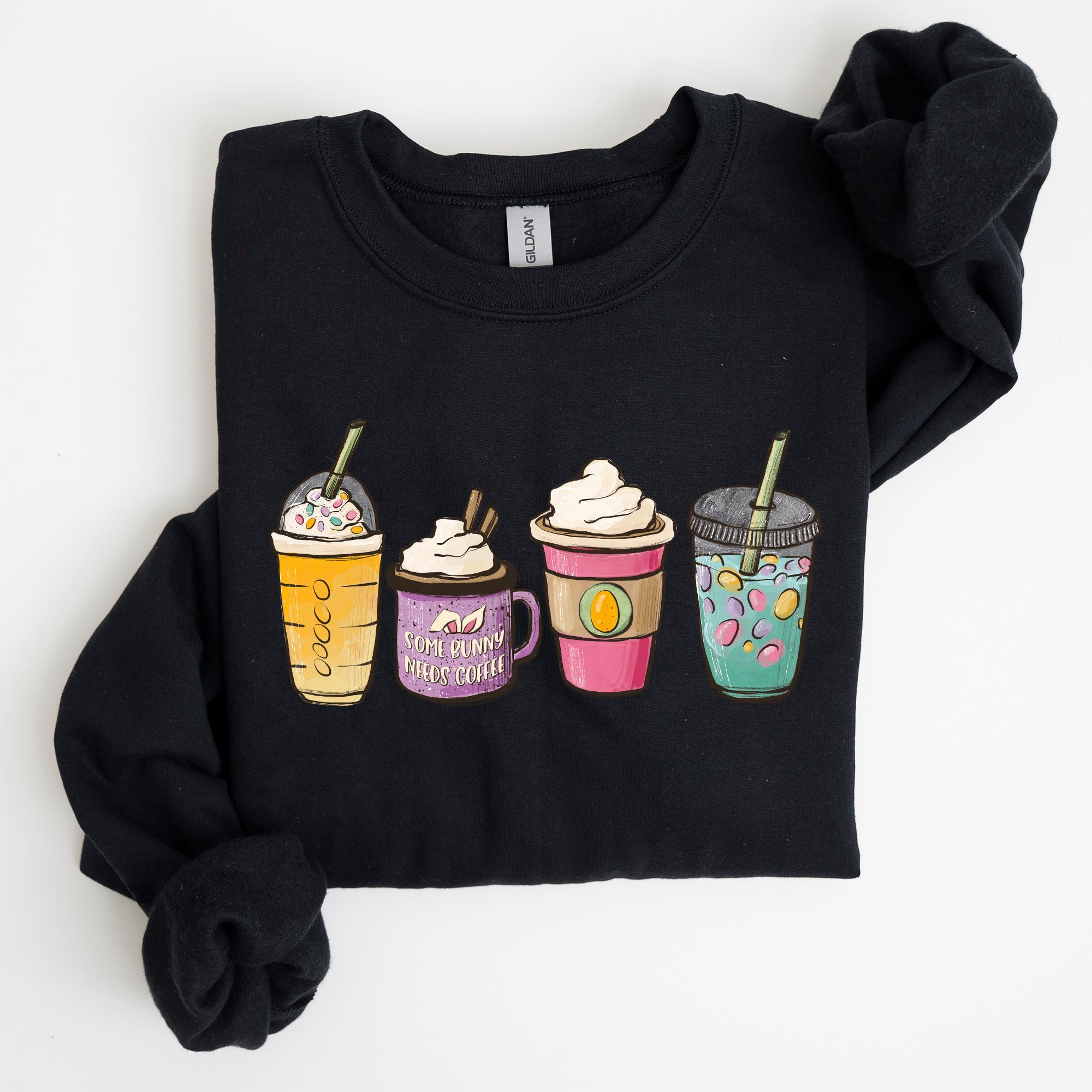 Easter Coffee Lovers Coffee Drinks Cozy Caffeine Theme Print For Morning Rituals Sweatshirt